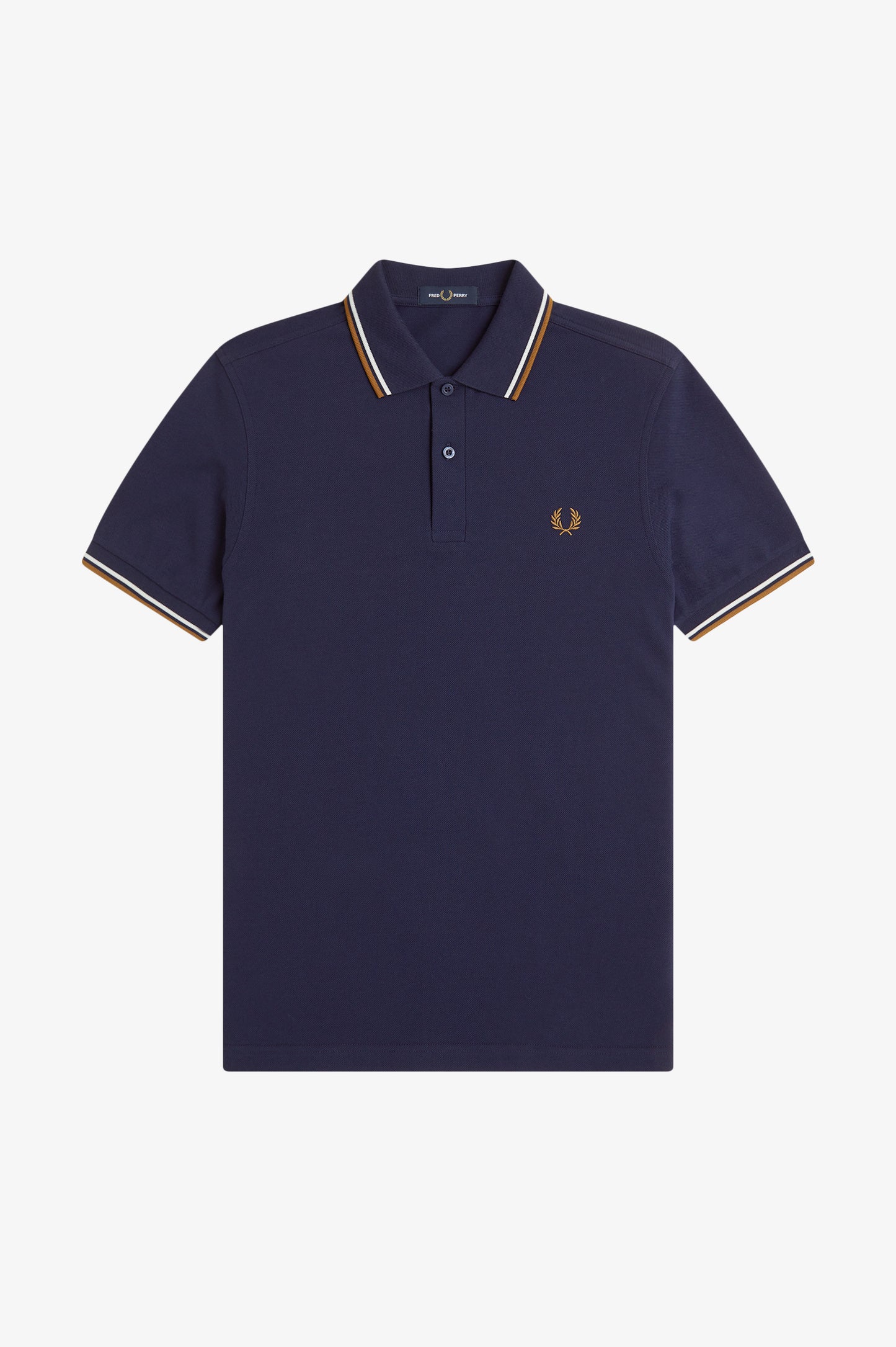 Fred Perry - TWIN TIPPED FRED PERRY SHIRT - Twilight Navy/Snow White/Dark Caramel
