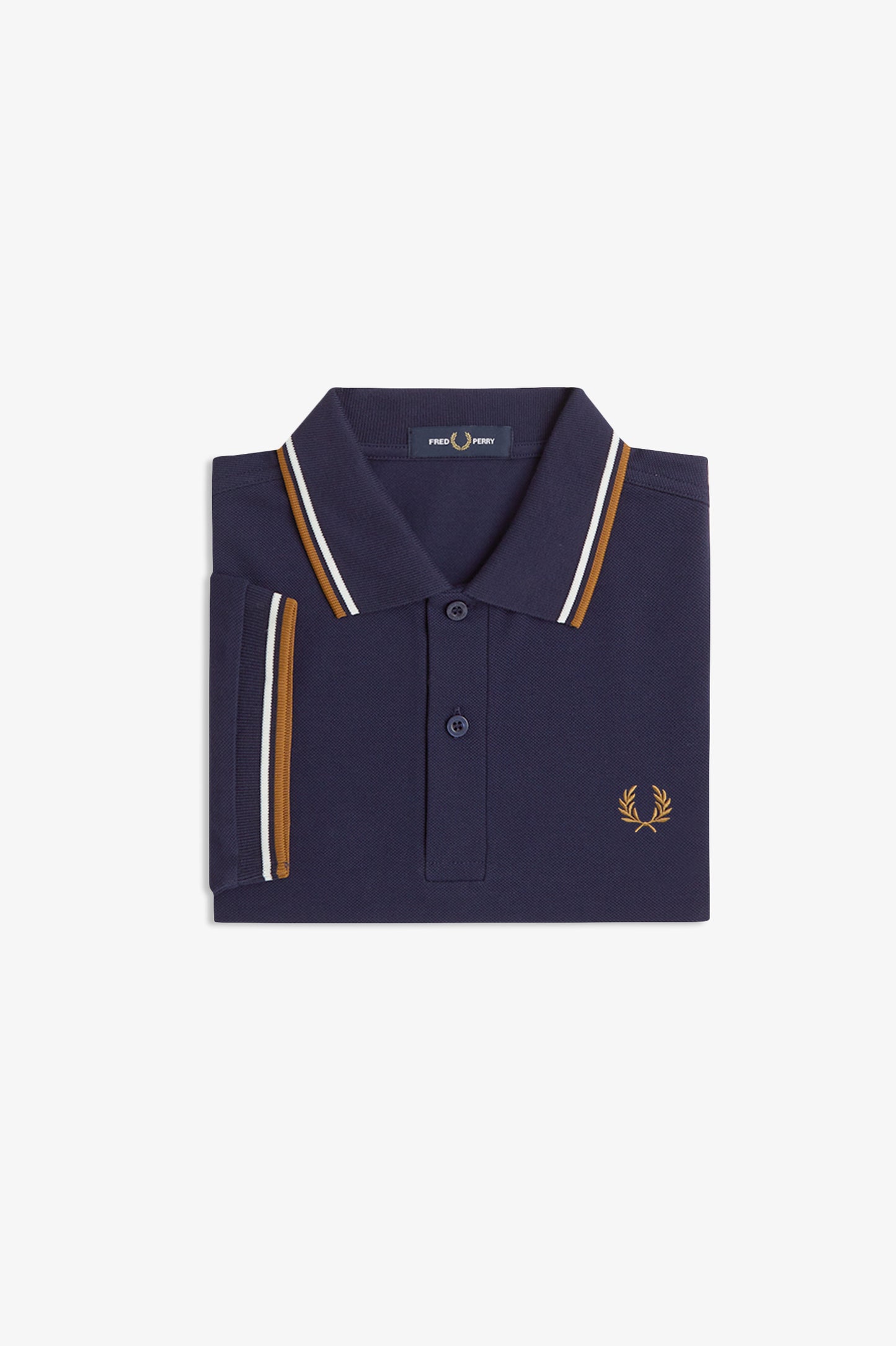 Fred Perry - TWIN TIPPED FRED PERRY SHIRT - Twilight Navy/Snow White/Dark Caramel