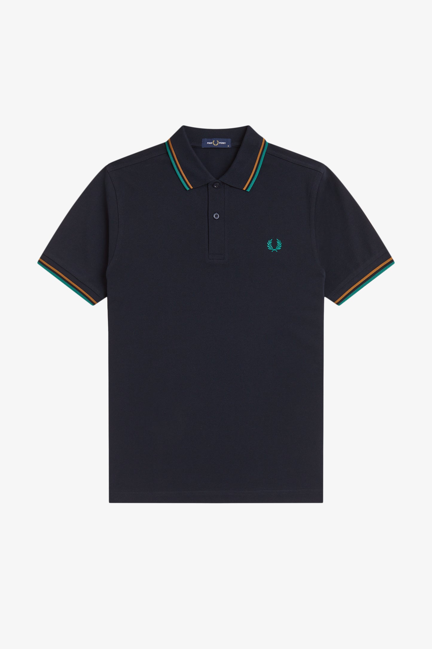 Fred Perry - TWIN TIPPED FRED PERRY SHIRT - Navy/Dark Caramel/Sport Green