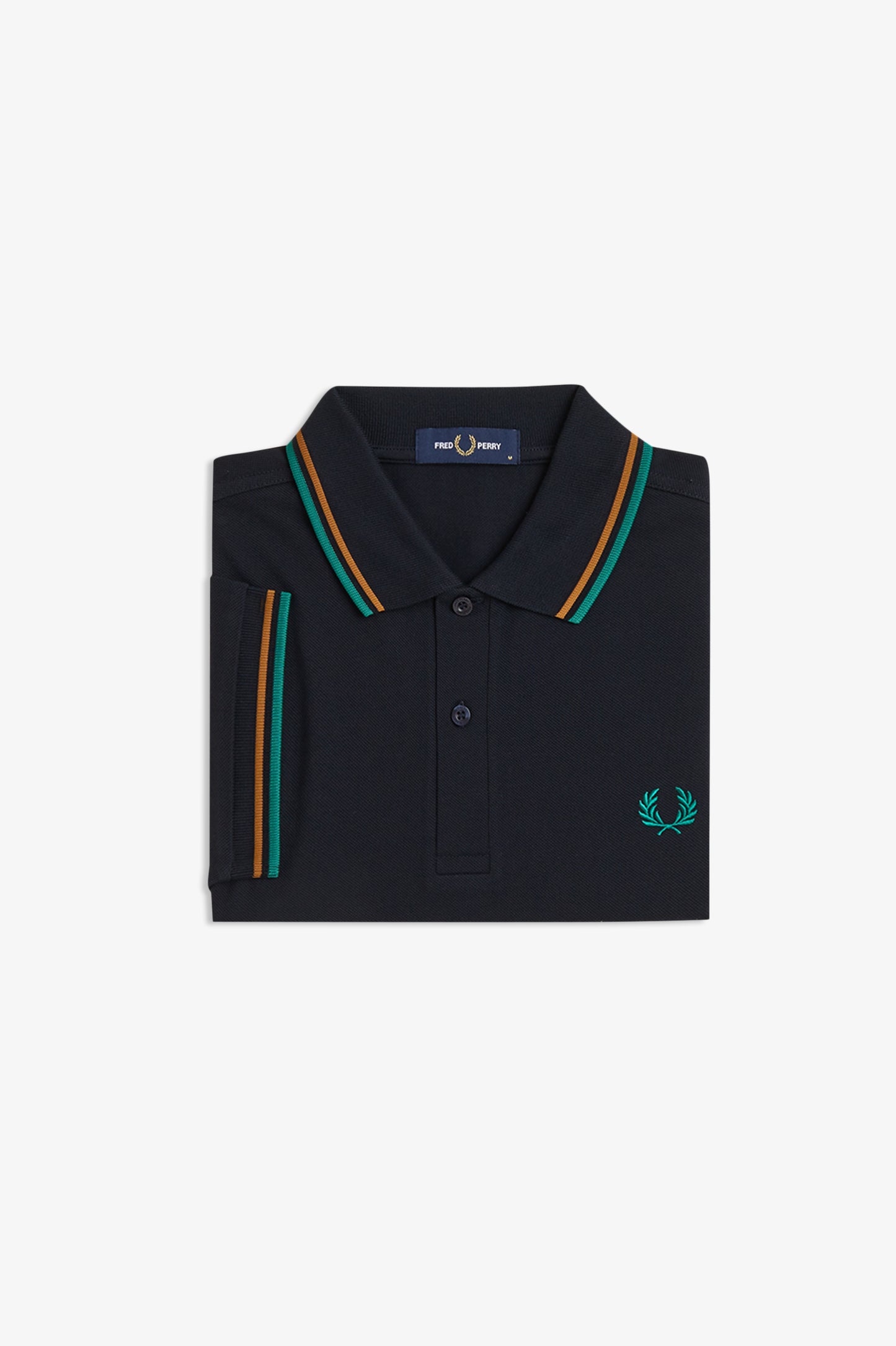 Fred Perry - TWIN TIPPED FRED PERRY SHIRT - Navy/Dark Caramel/Sport Green