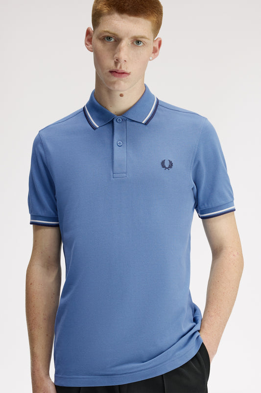 Fred Perry - TWIN TIPPED POLO SHIRT - Ace Blue/Snow White/Tennis Blue