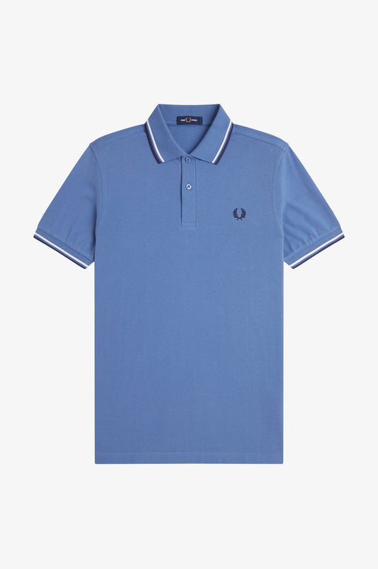 Fred Perry - TWIN TIPPED POLO SHIRT - Ace Blue/Snow White/Tennis Blue