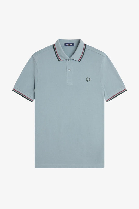 Fred Perry - TWIN TIPPED POLO SHIRT - Stockport Blue/Oxblood/Grasroots