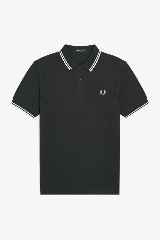 Fred Perry - TWIN TIPPED POLO SHIRT - Night Green/Snow White