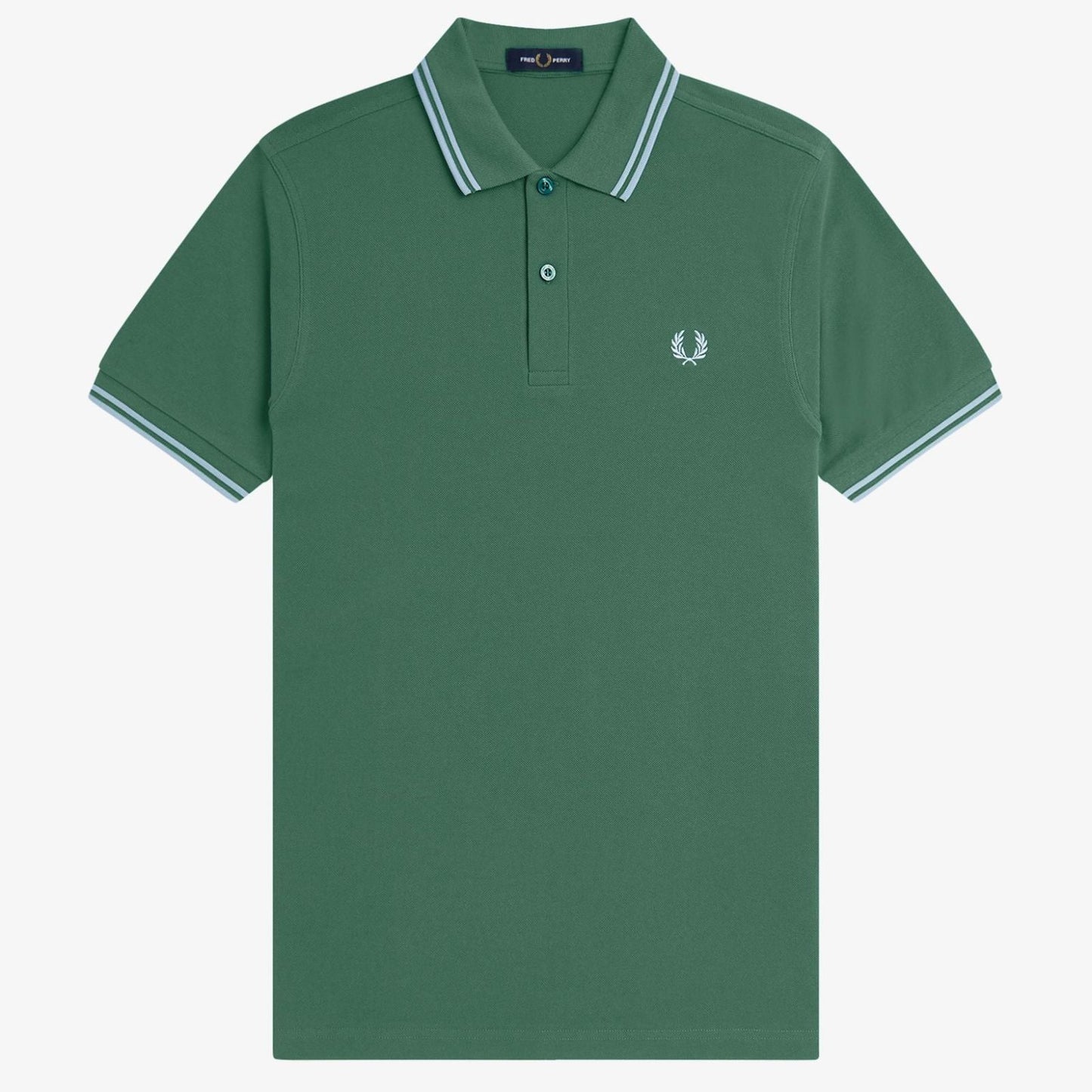 Fred Perry - TWIN TIPPED FRED PERRY SHIRT - Sport Green/Track Blue/Track Blue