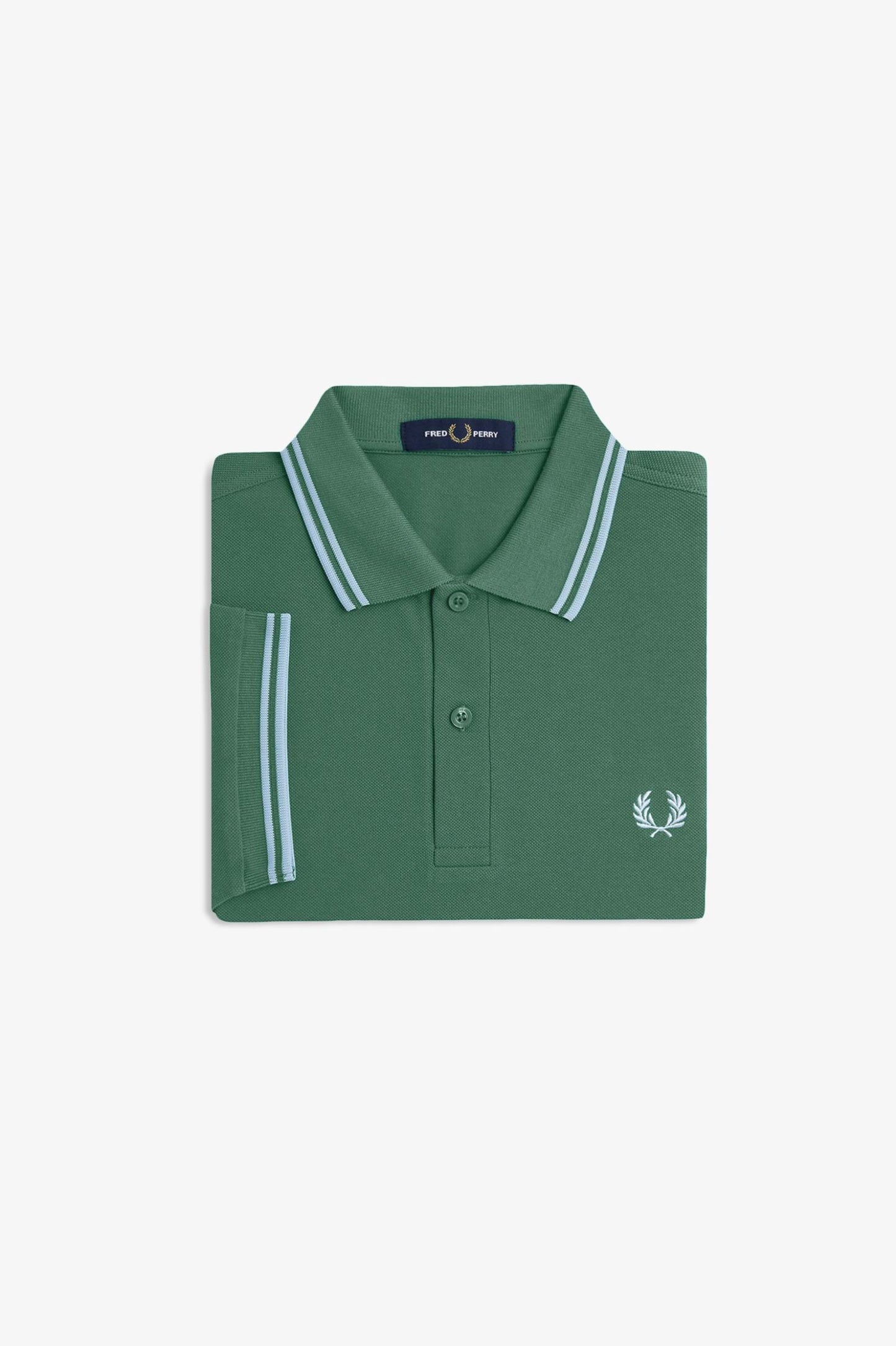 Fred Perry - TWIN TIPPED FRED PERRY SHIRT - Sport Green/Track Blue/Track Blue
