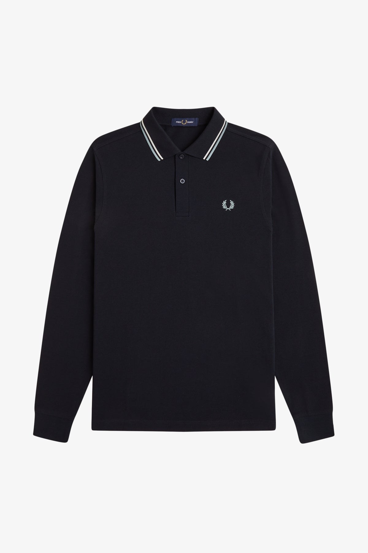 Fred Perry - LS TWIN TIPPED POLO SHIRT - Navy/Ecru/Silverblue