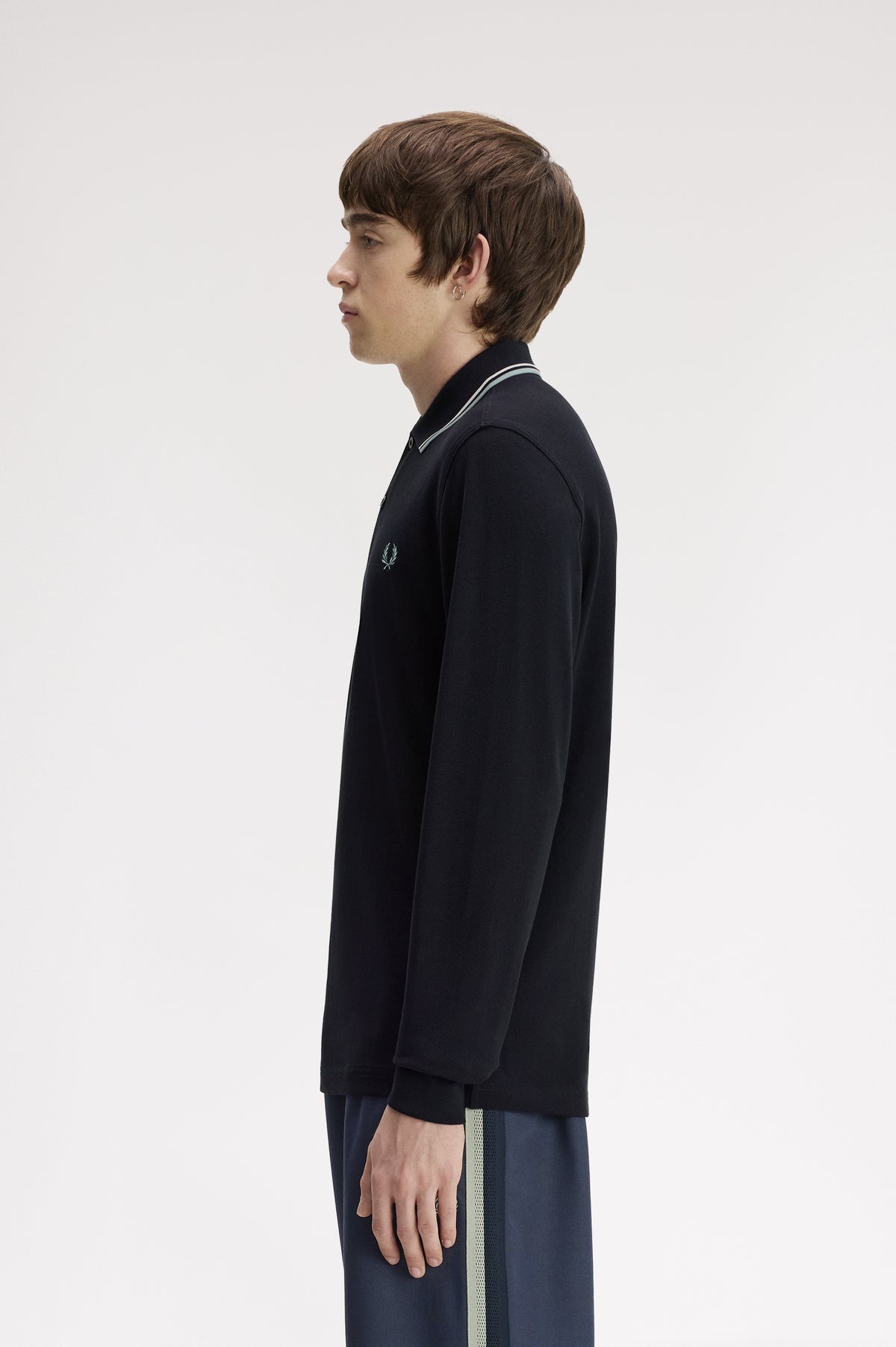 Fred Perry - LS TWIN TIPPED POLO SHIRT - Navy/Ecru/Silverblue