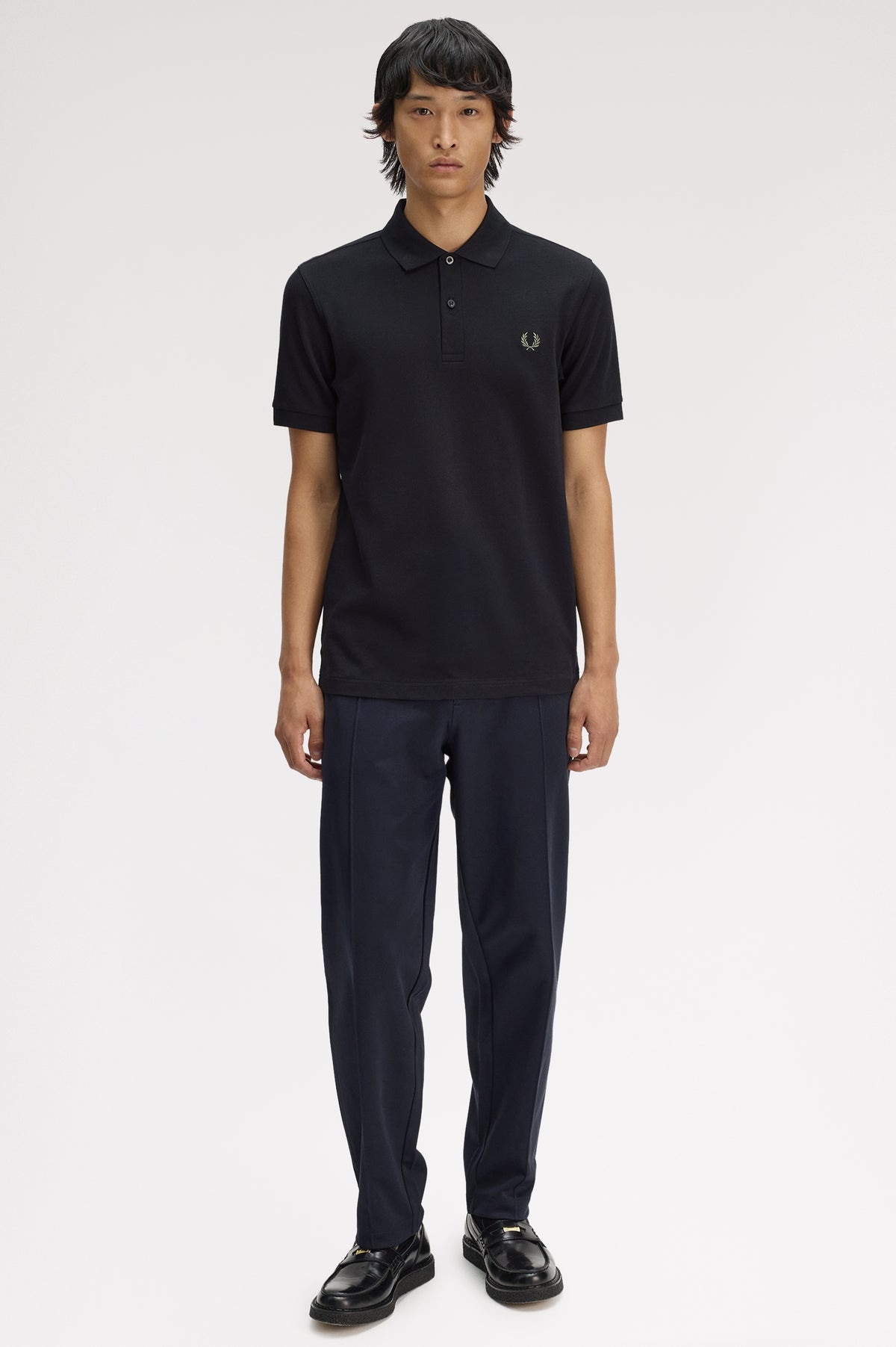 Fred Perry - THE FRED PERRY SHIRT - Black/Laurel Wreath Green