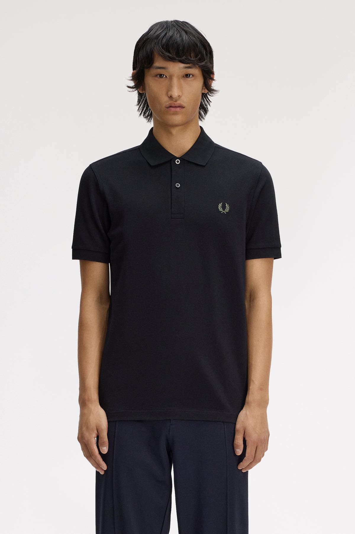 Fred Perry - THE FRED PERRY SHIRT - Black/Laurel Wreath Green