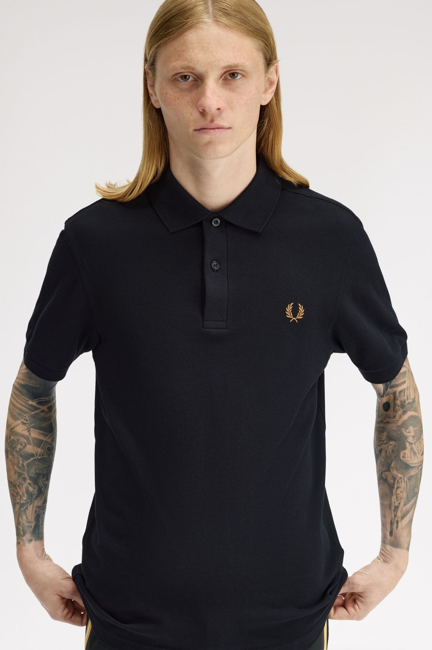 Fred Perry - PLAIN FRED PERRY SHIRT - Black/Dark Caramel