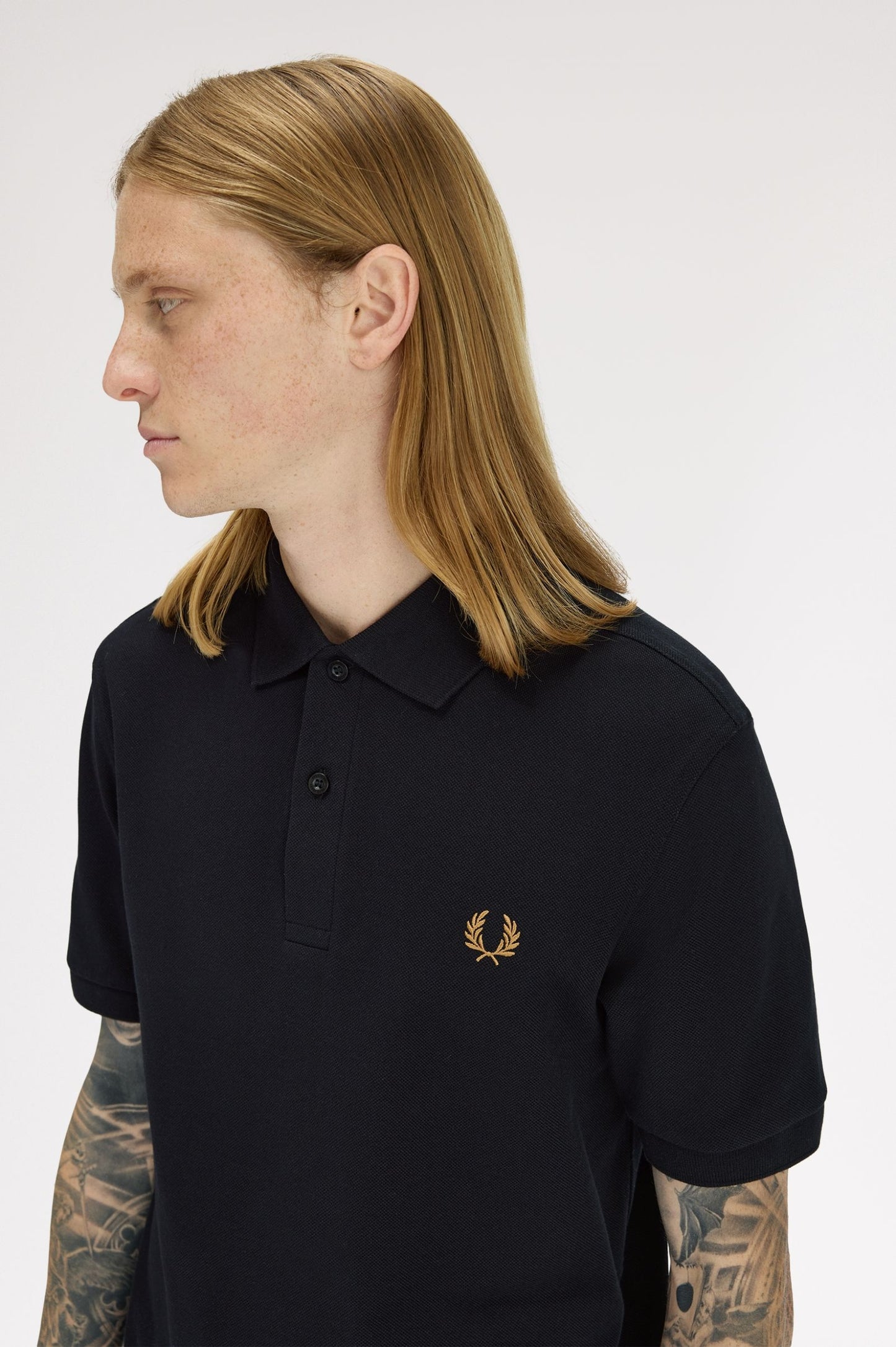 Fred Perry - PLAIN FRED PERRY SHIRT - Black/Dark Caramel