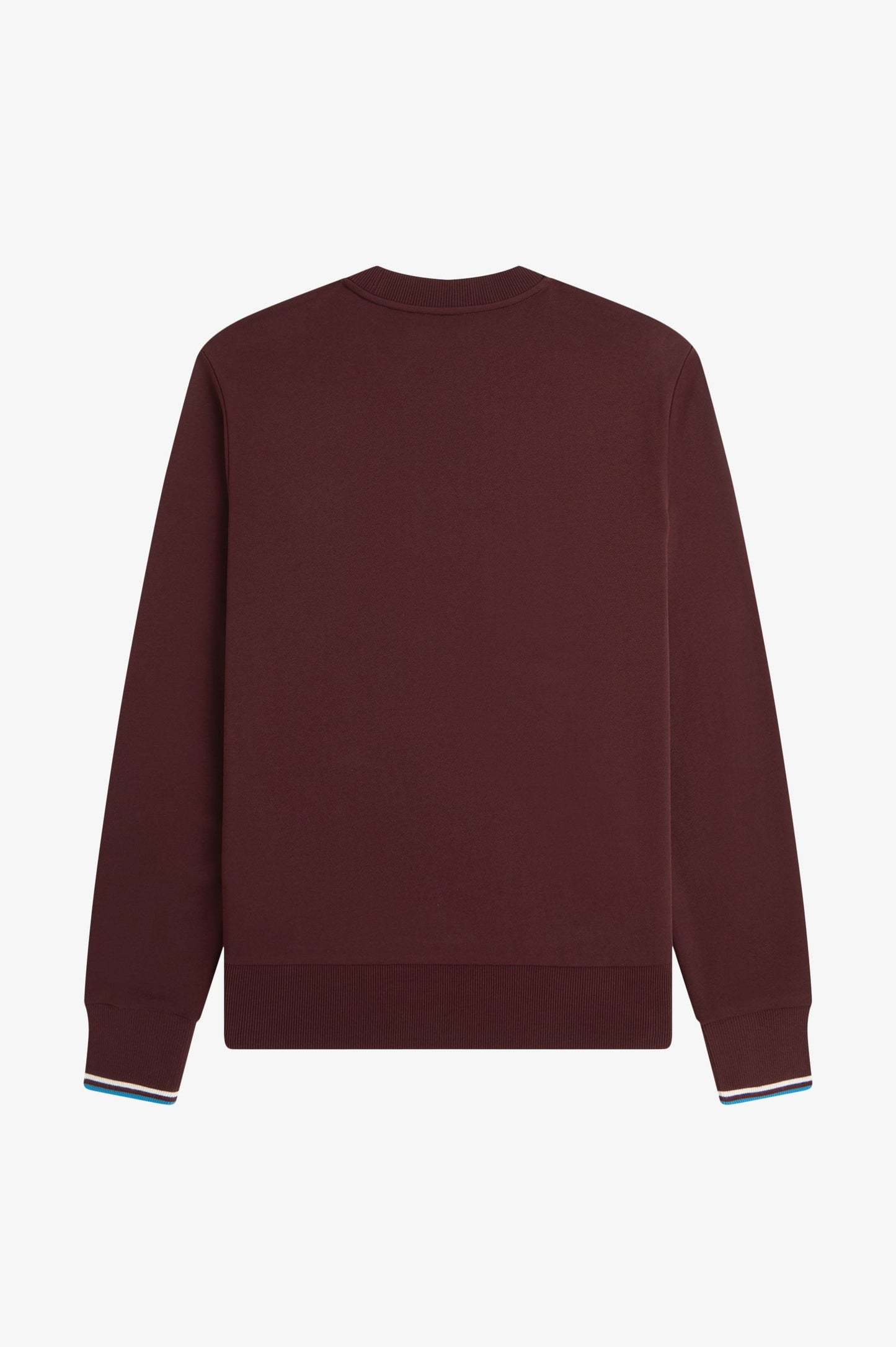 Fred Perry - CREW NECK SWEATSHIRT - Oxblood/Ecru/Crystalblue