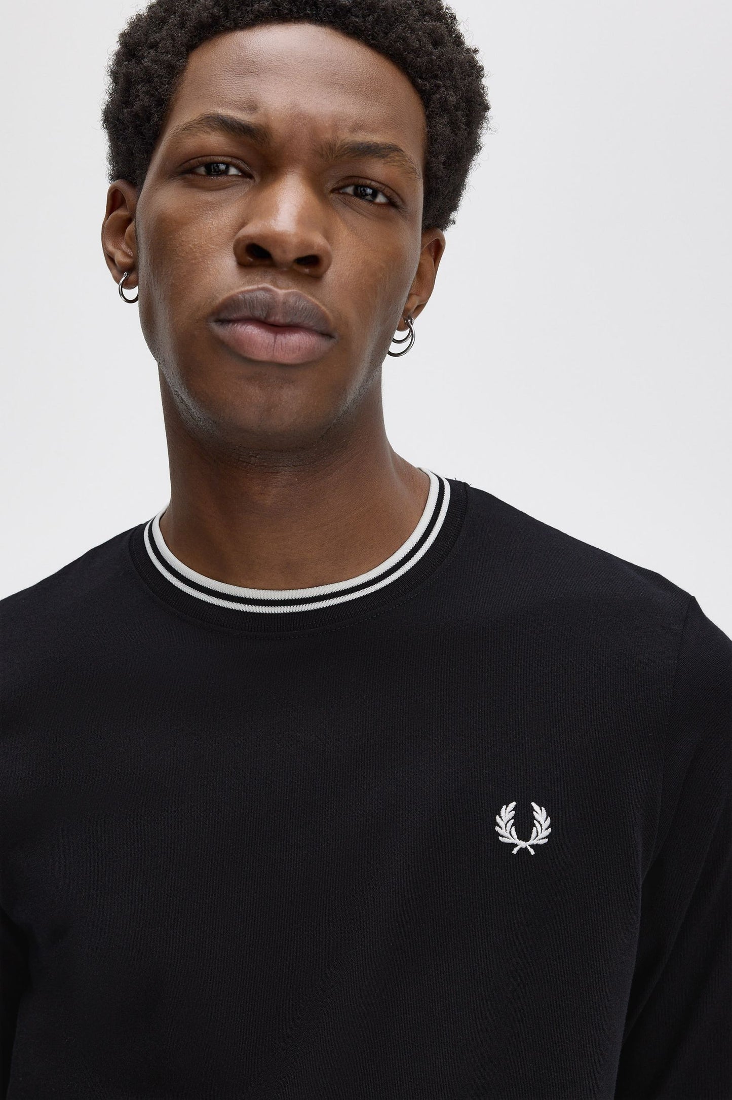 Fred Perry - LS TWIN TIPPED T-SHIRT - Black