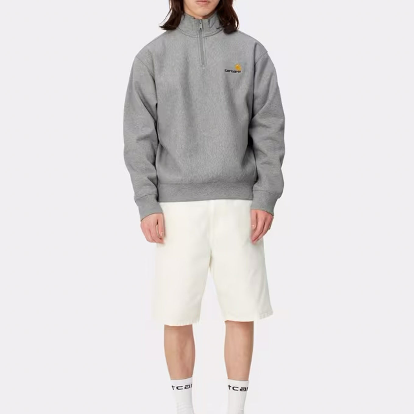 Carhartt WIP - HALF ZIP AMERICAN SCRIPT SWEATSHIRT - Grey Heather