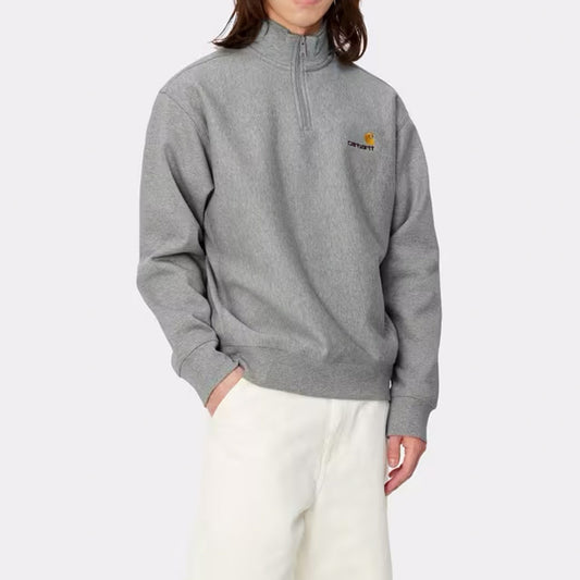 Carhartt WIP - HALF ZIP AMERICAN SCRIPT SWEATSHIRT - Grey Heather