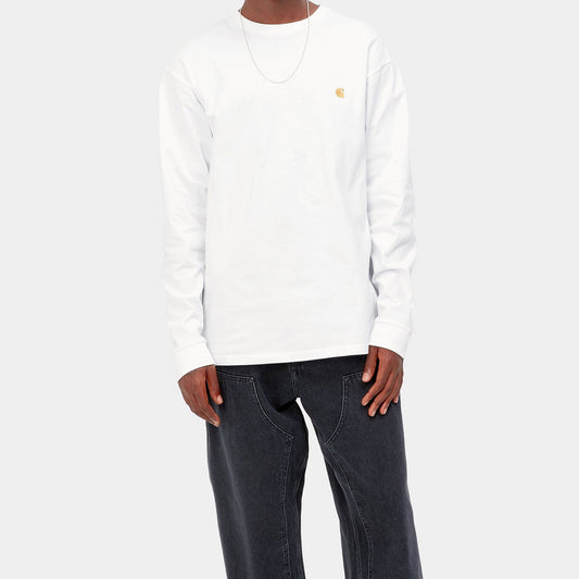 Carhartt WIP - L/S CHASE T-SHIRT -  White/Gold