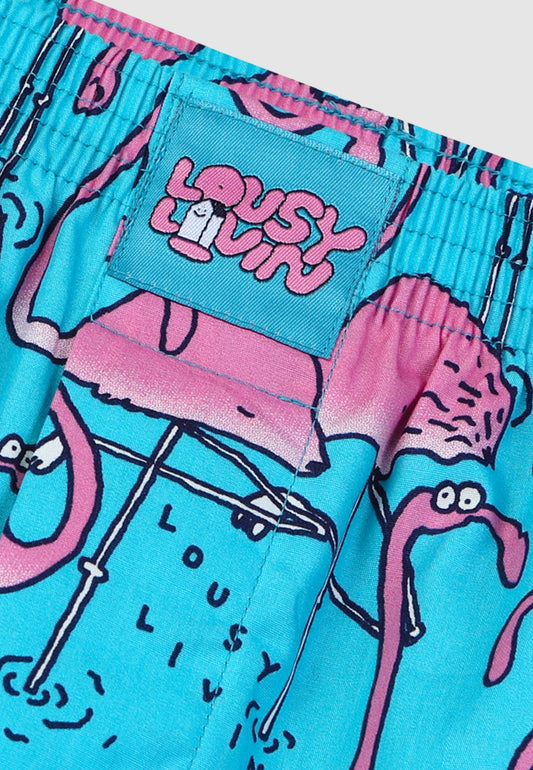 Lousy Livin - FLAMINGOS BOXER - Scuba blue