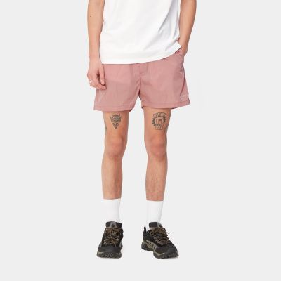 Carhartt WIP - TOBES SWIM TRUNKS -  Glassy Pink/White