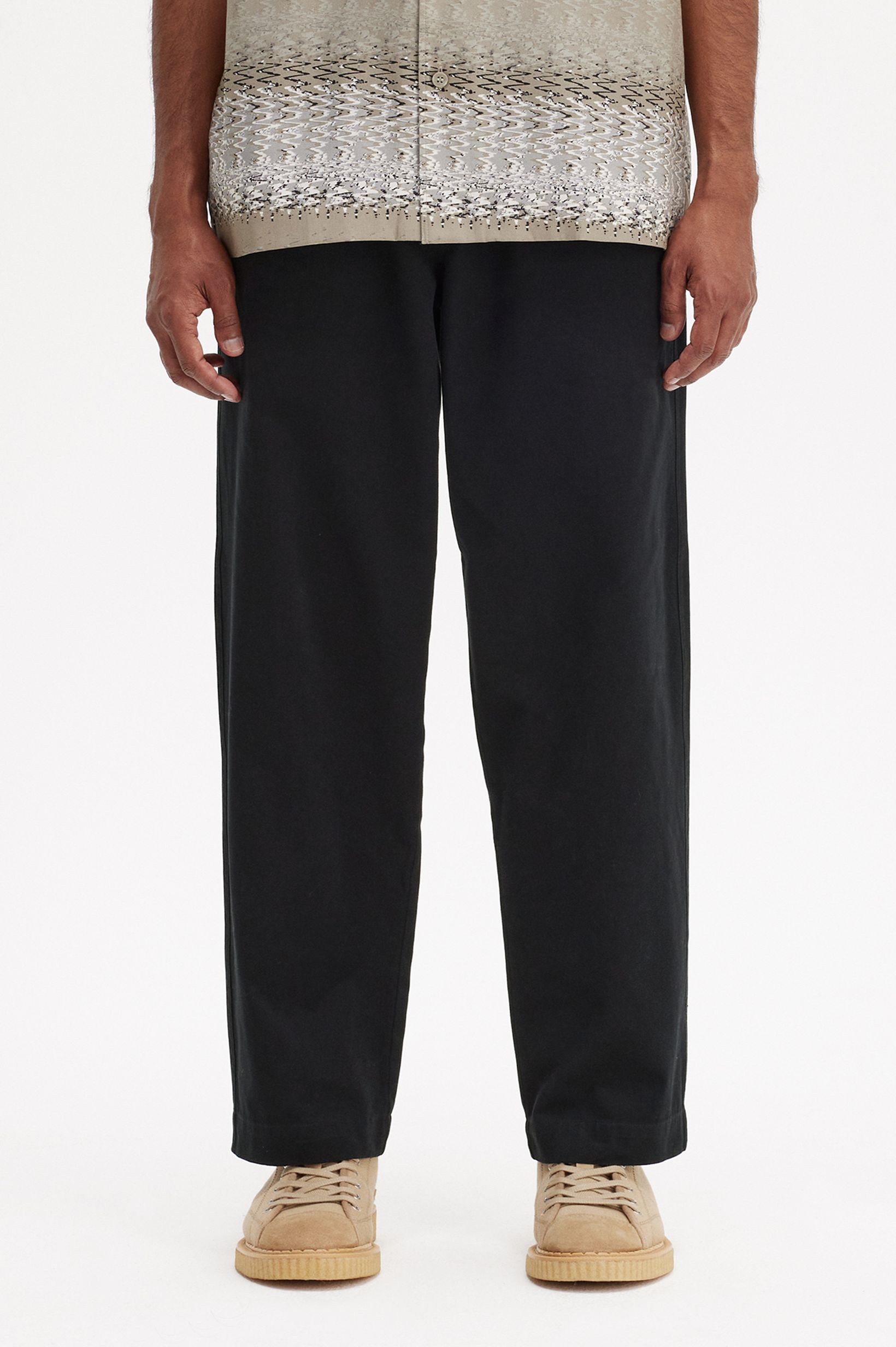 Fred Perry - TWILL DRAWSTRING TROUSERS - Black