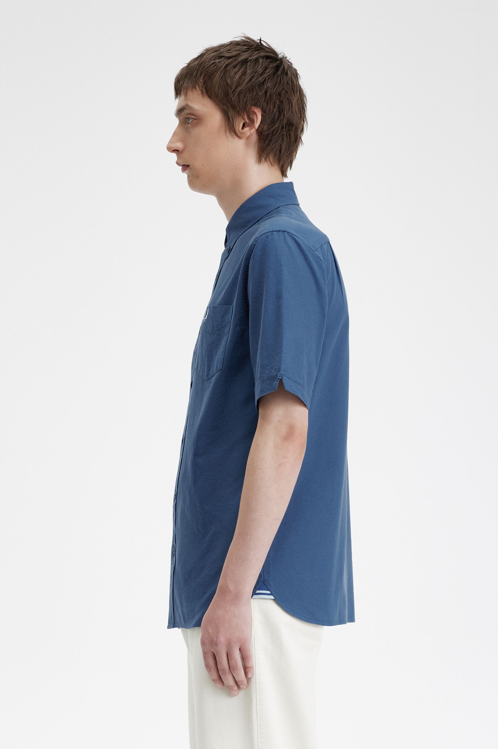 Fred Perry - OXFORD SHIRT (Short Sleeve) - Midnight Blue