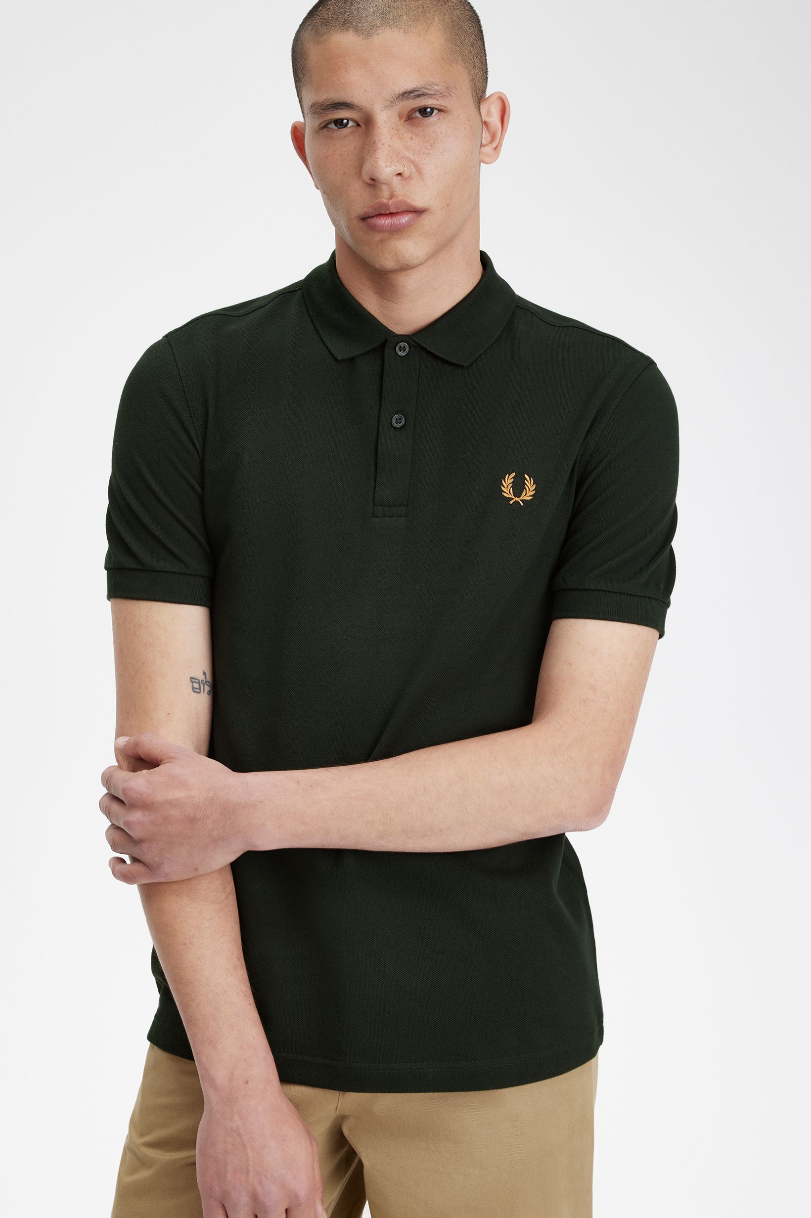 Fred Perry - PLAIN FRED PERRY SHIRT - Night Green/Light Rust