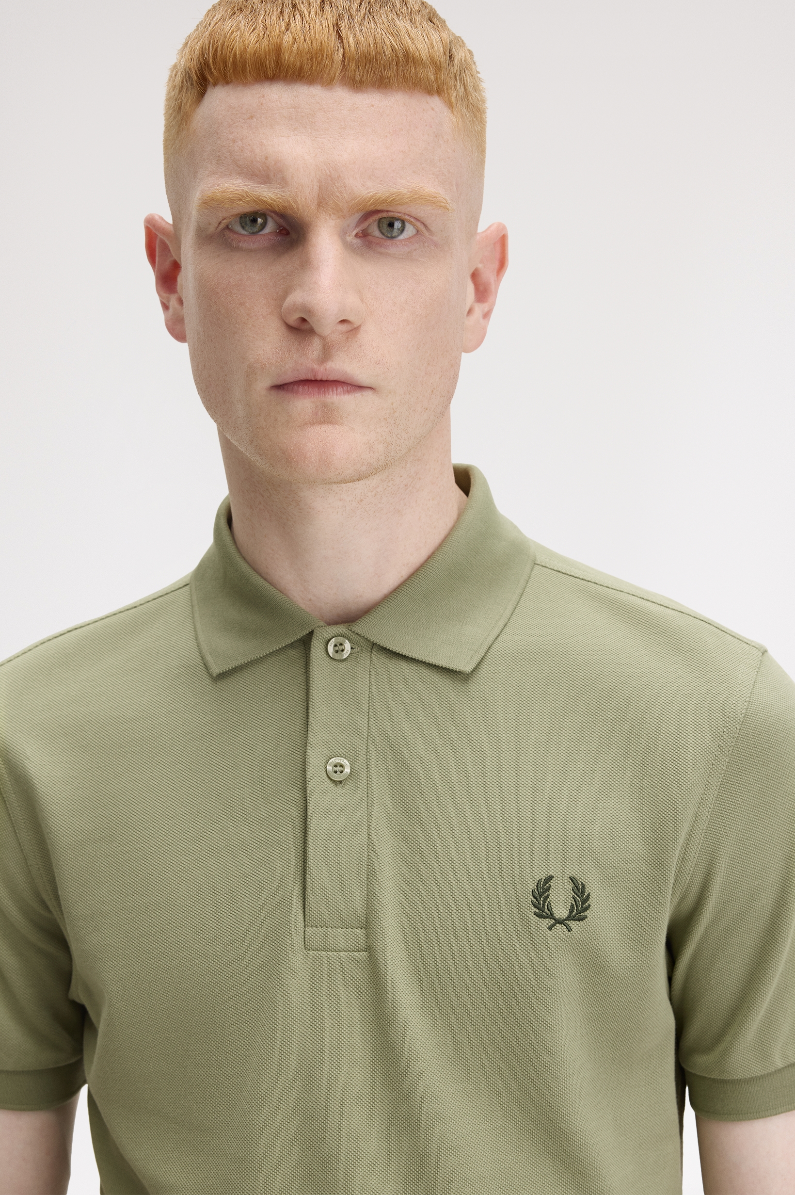 Fred Perry - PLAIN FRED PERRY SHIRT - Olive Mint / Night Green