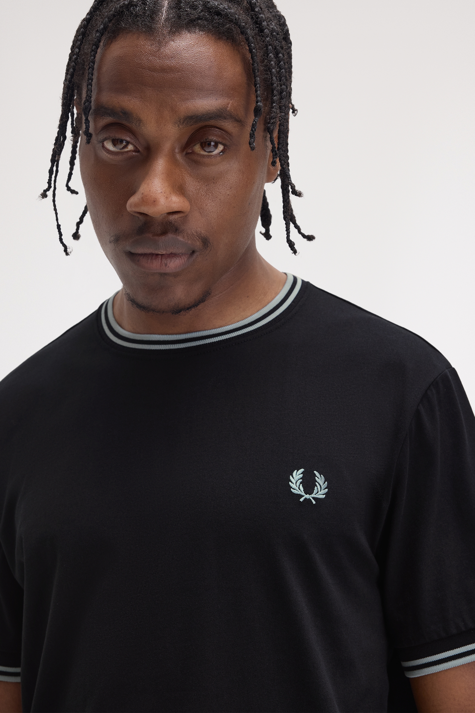 Fred Perry - TWIN TIPPED T-SHIRT - Black/Silverblue Fred Perry - TWIN TIPPED T-SHIRT - Black/Silverblue