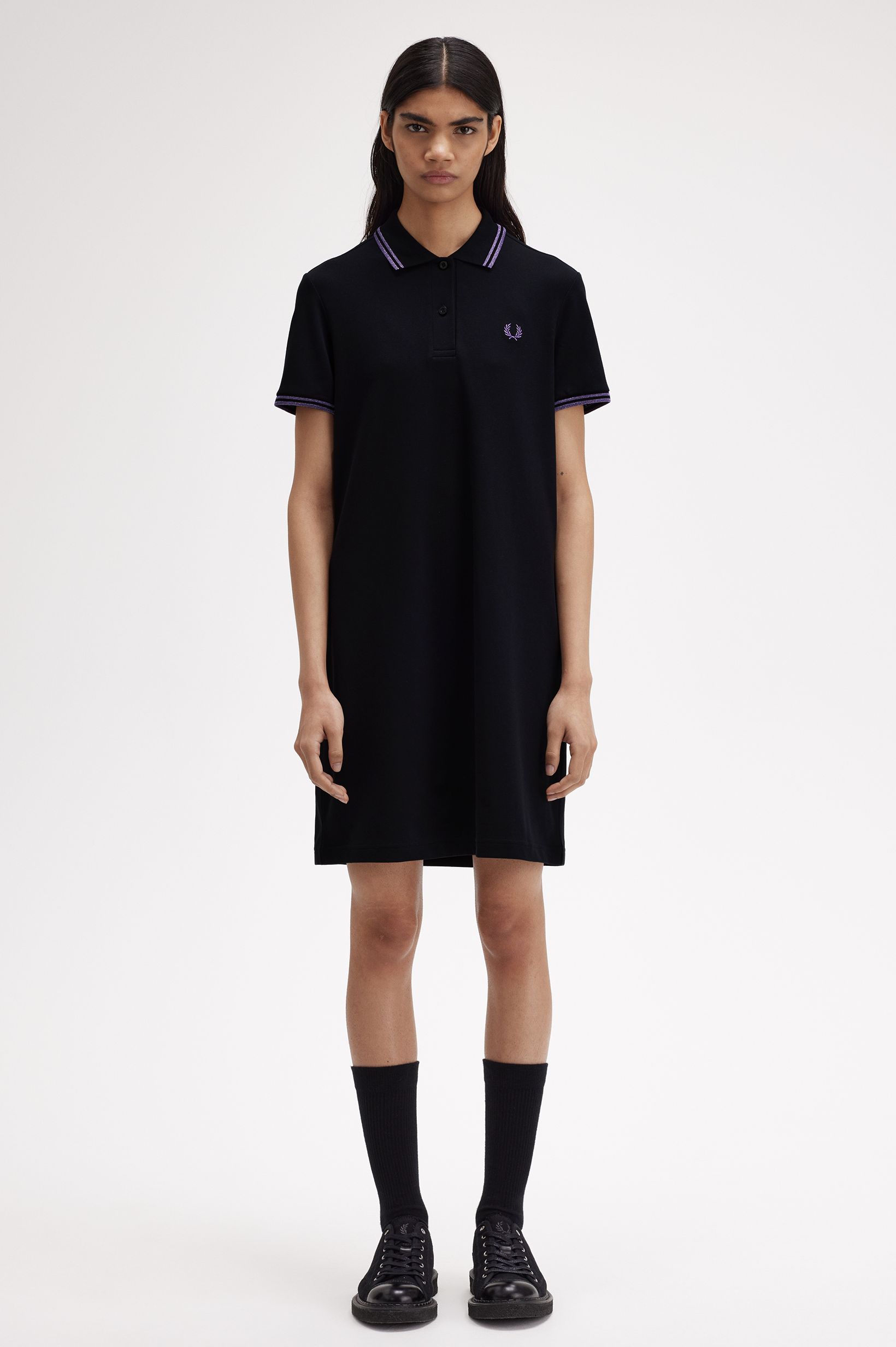 Fred Perry - TWIN TIPPED DRESS - Black/Metallic Ultra Violet