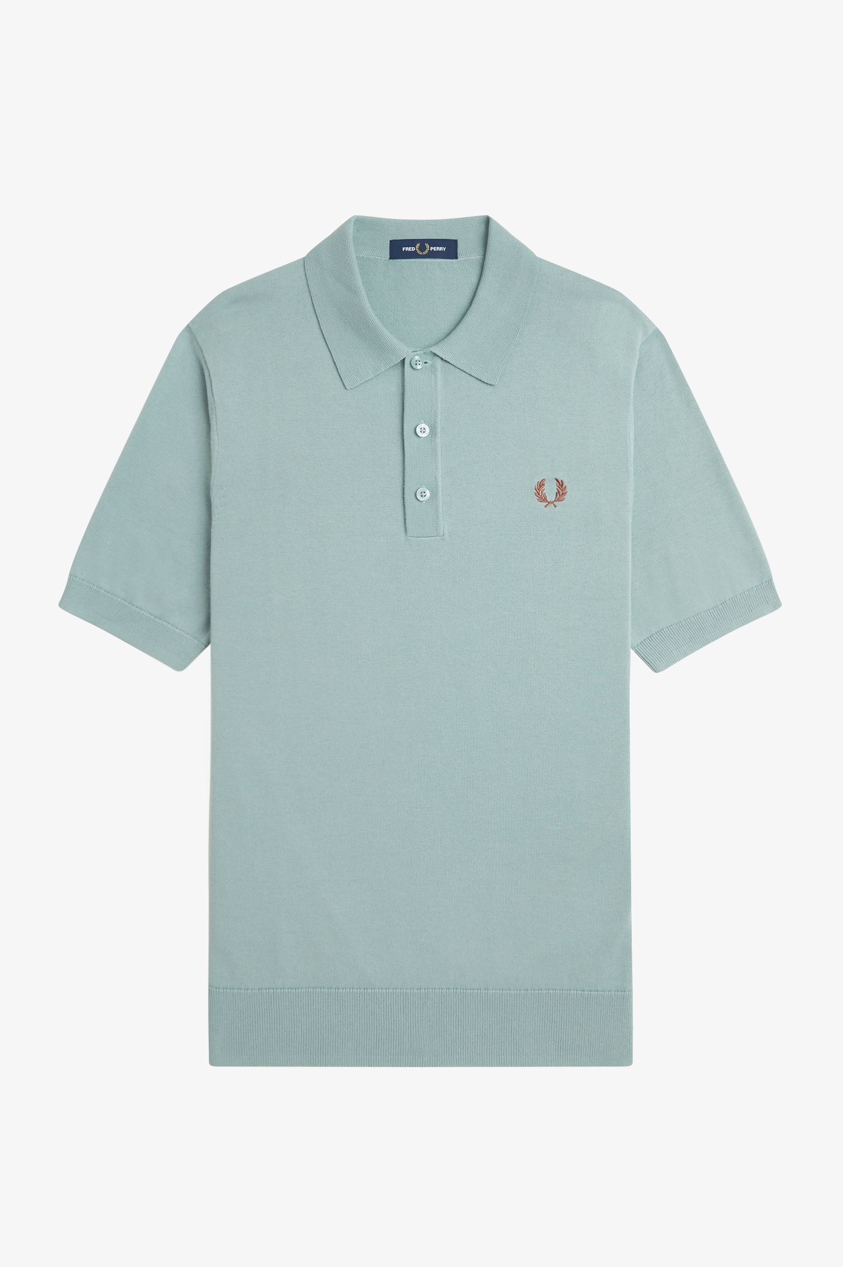 Fred Perry - COTTON KNITTED SHIRT - Silver Blue Fred Perry - COTTON KNITTED SHIRT - Silver Blue