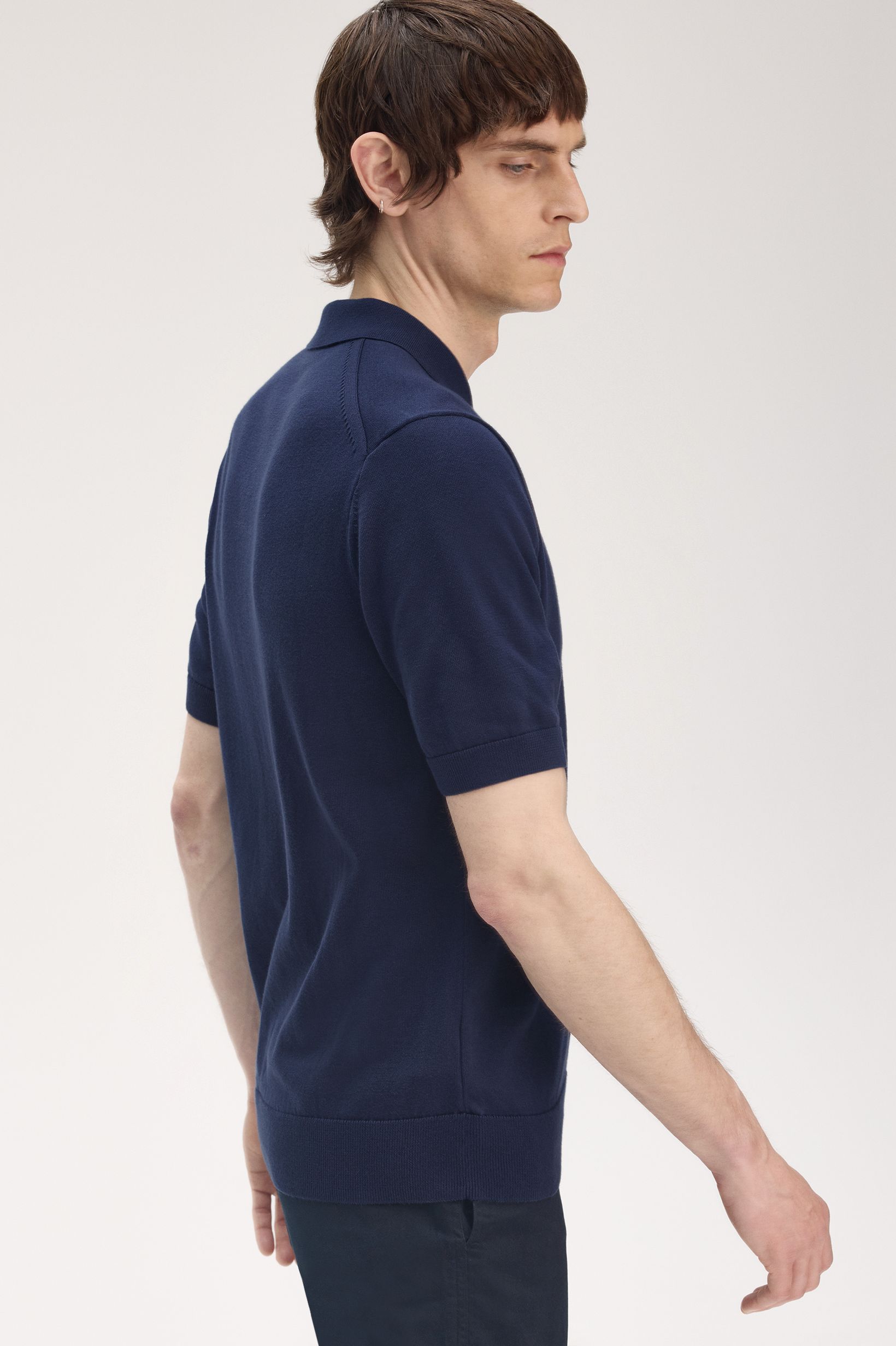 Fred Perry - COTTON KNITTED SHIRT - Tennis Blue Fred Perry - COTTON KNITTED SHIRT - Tennis Blue