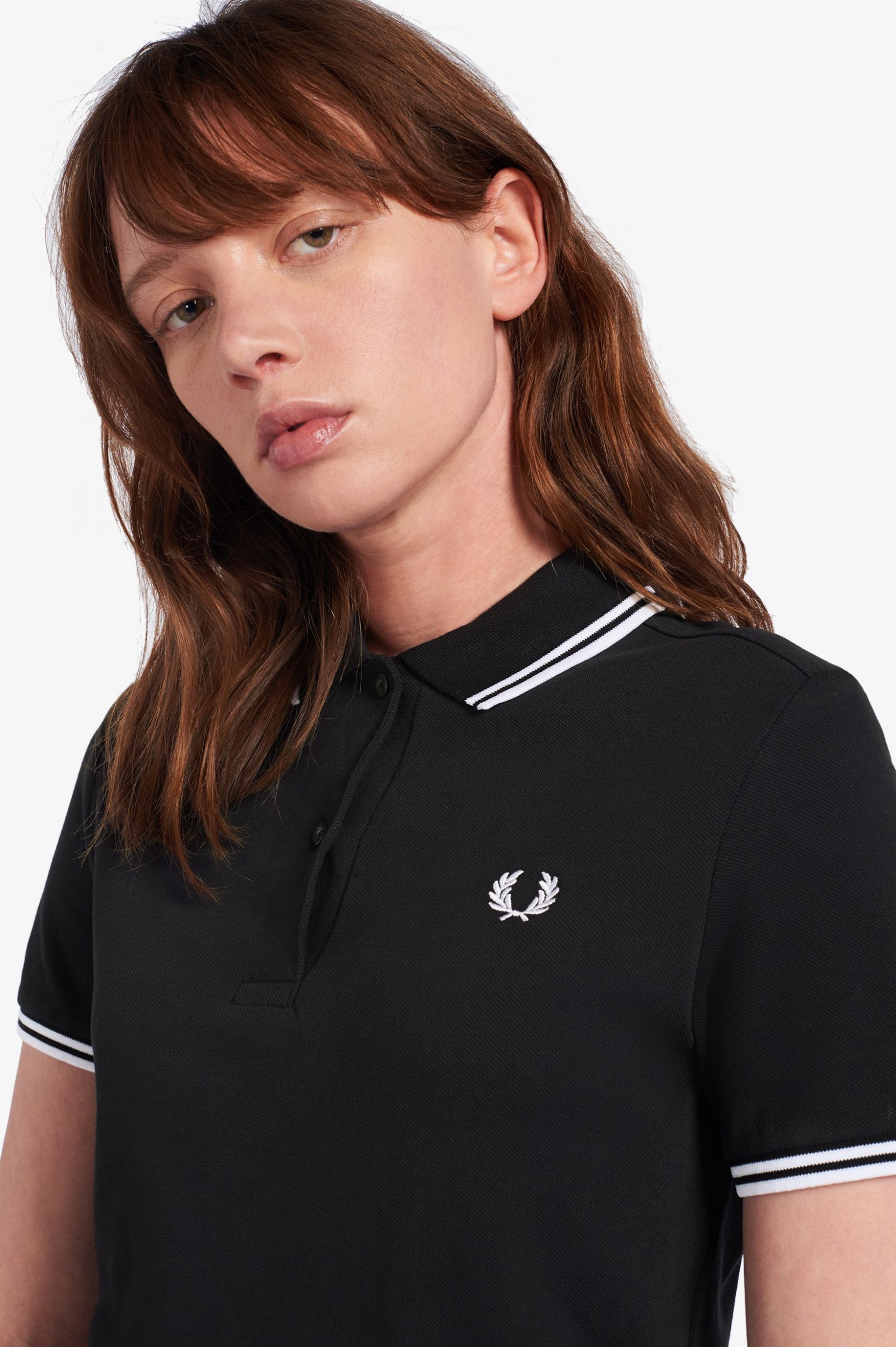 Fred Perry - W' TWIN TIPPED POLO SHIRT - Black