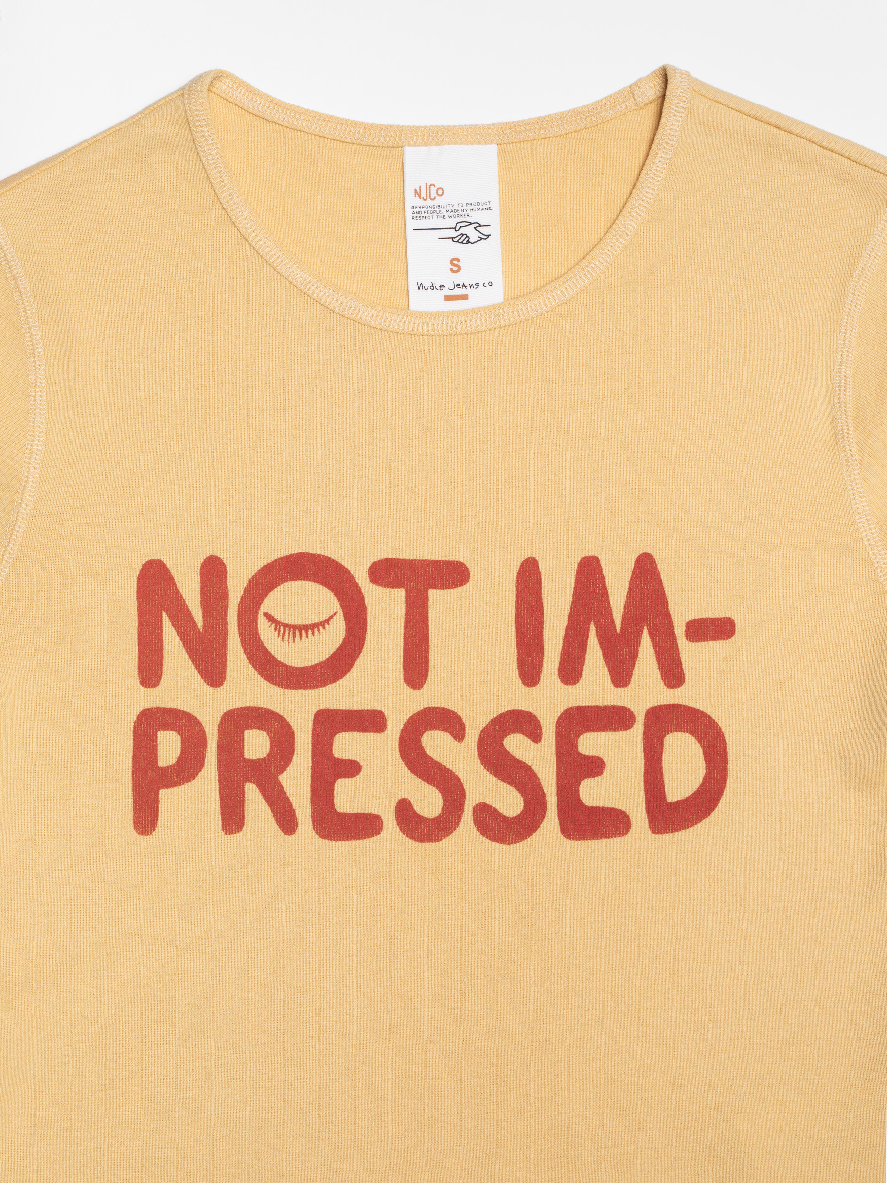 Nudie Jeans - EVE T-SHIRT - NOT IMPRESSED - Mustard