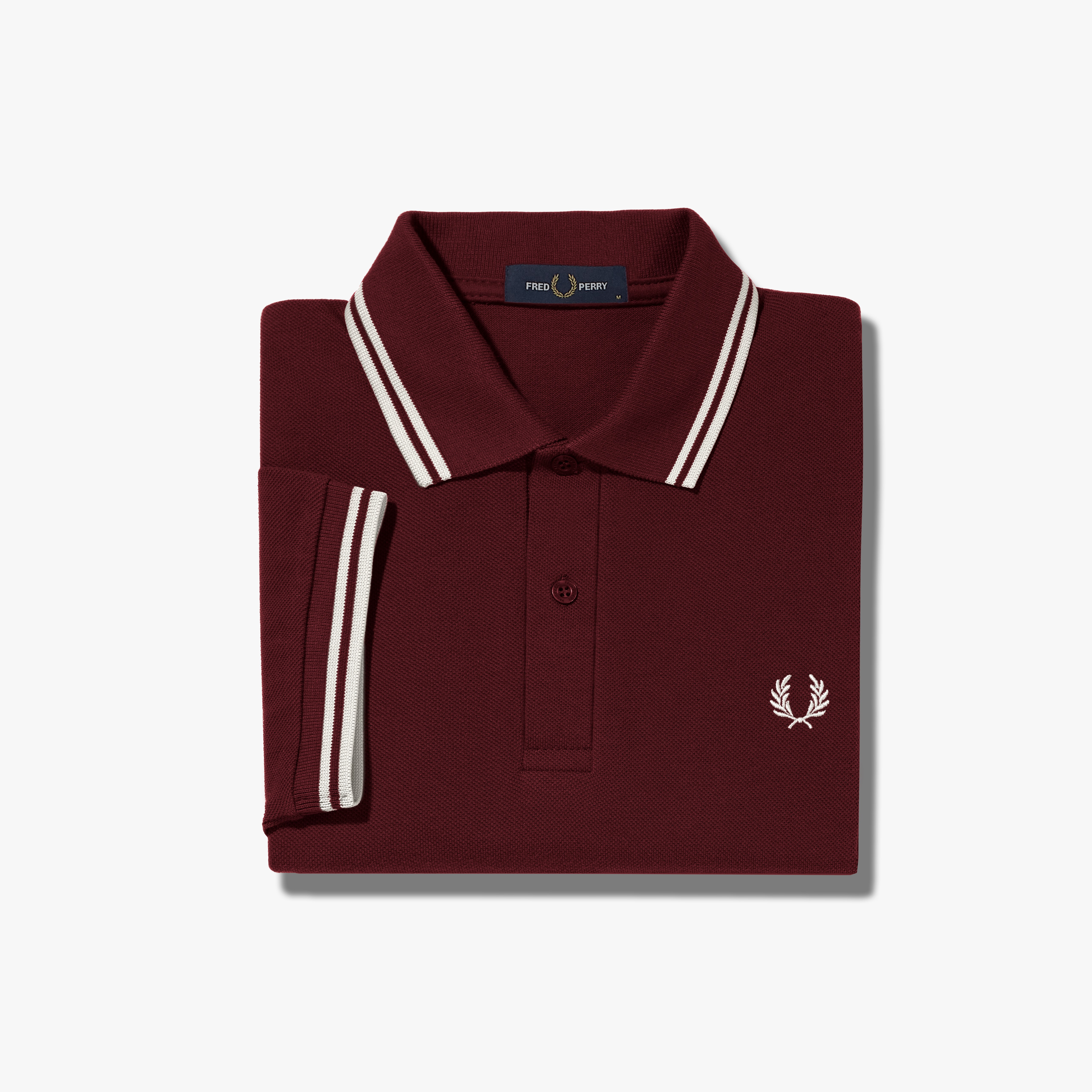 Fred Perry - TWIN TIPPED POLO SHIRT - Oxblood/White/White