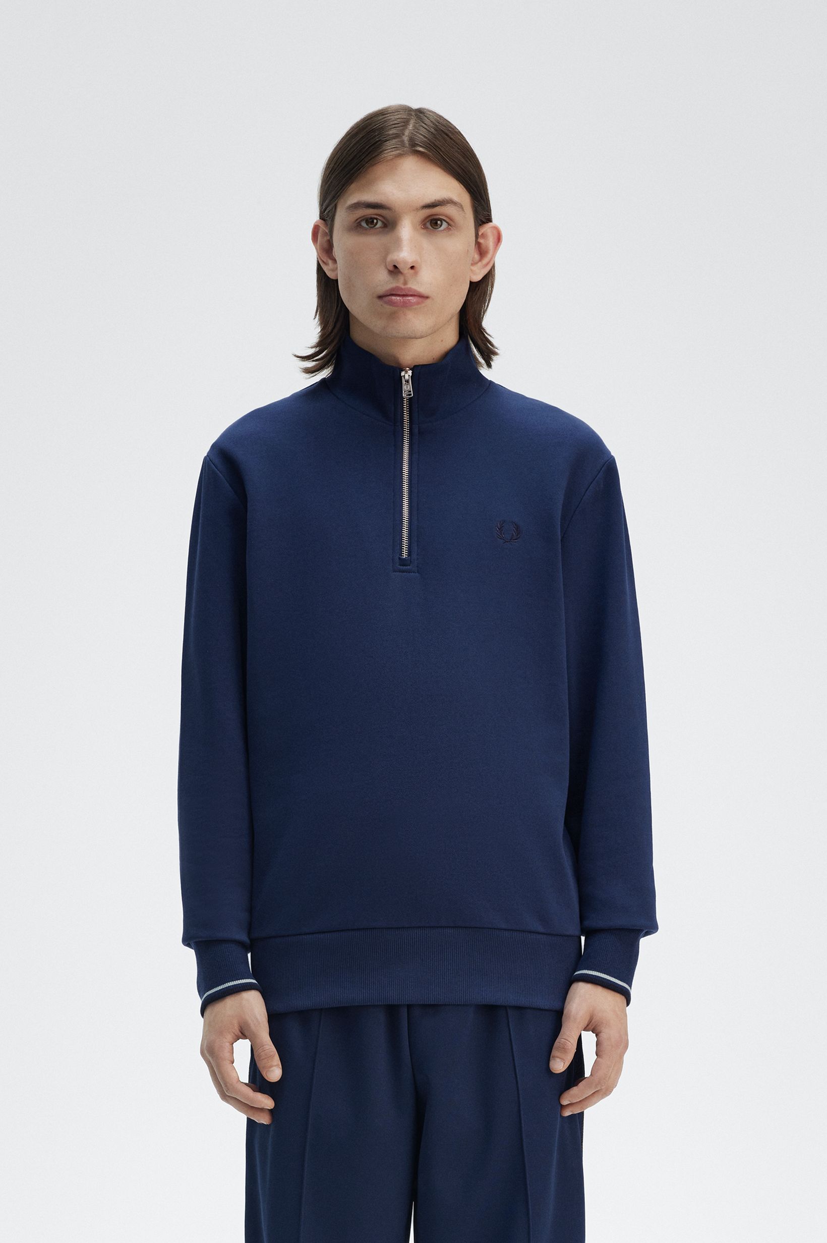 Fred Perry - HALF ZIP SWEATSHIRT - Tennis Blue