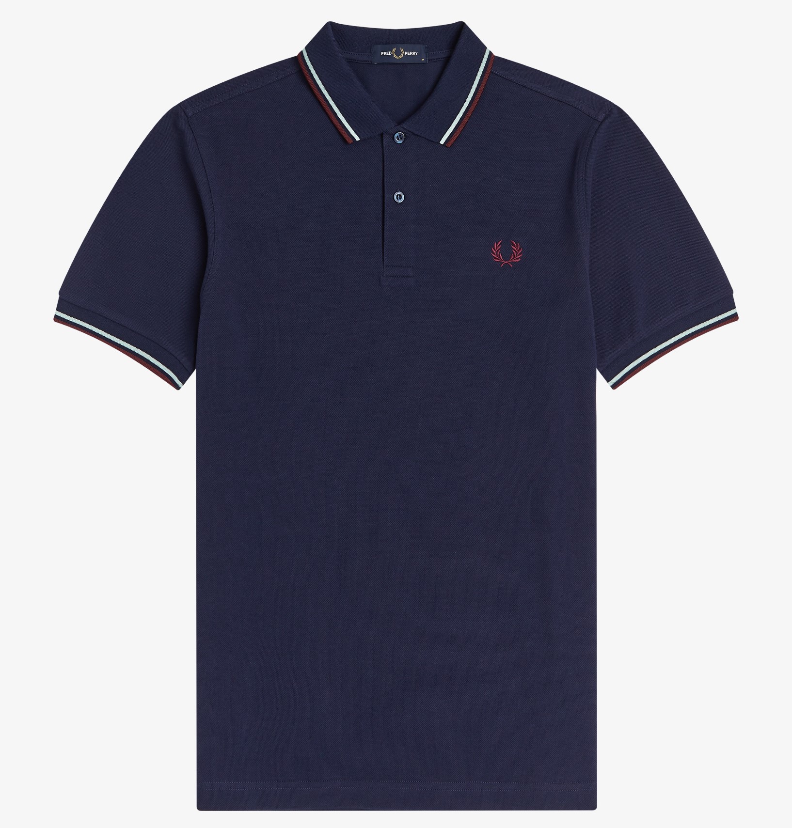 Fred Perry - TWIN TIPPED POLO SHIRT - Carbon/Brighton Blue/Aubergine