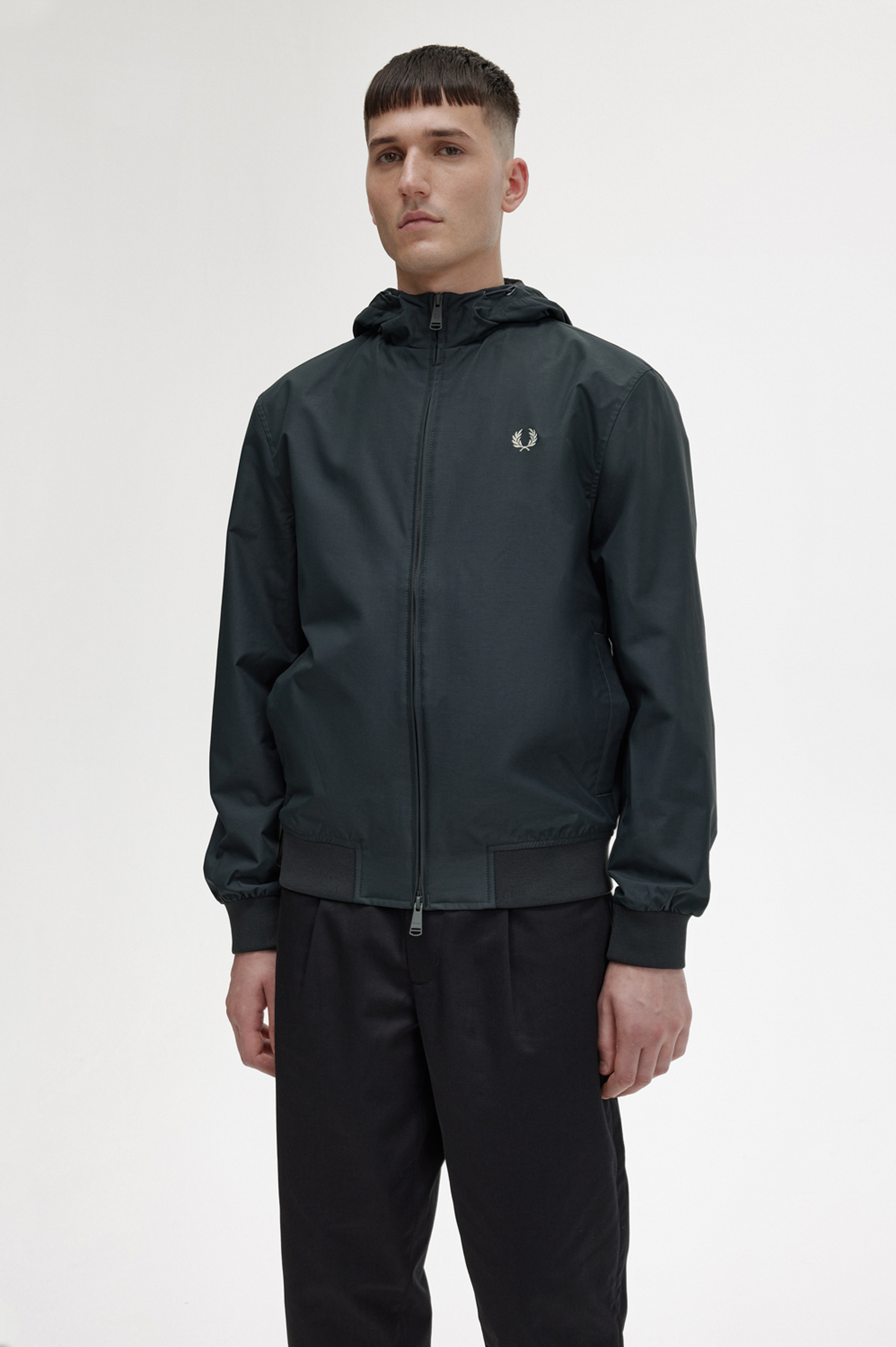 Fred Perry - HOODED BRENTHAM JACKET - Night Green