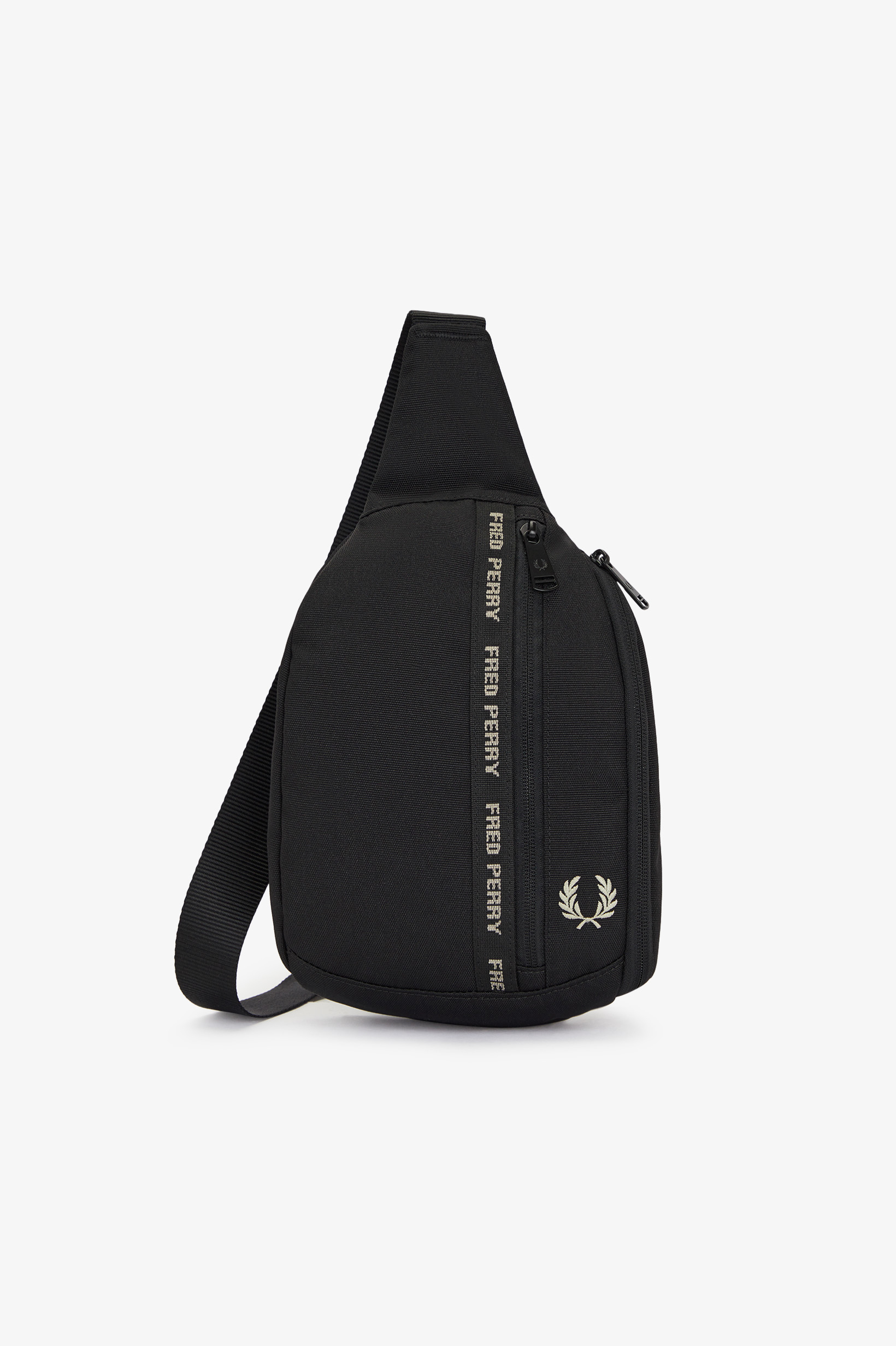 Fred Perry - FP TAPED SLING BAG - Black/Warm Grey 