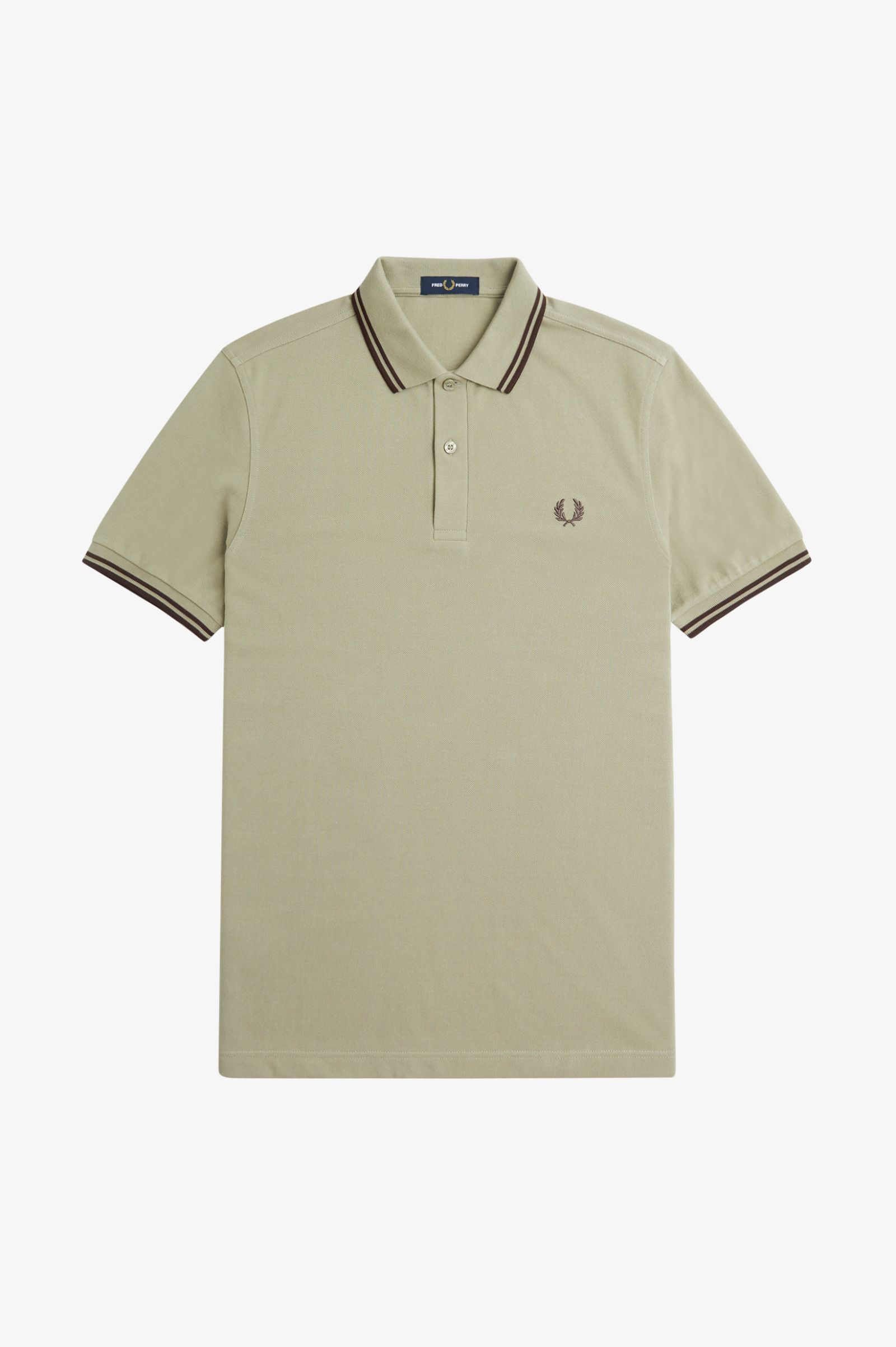 Fred Perry - TWIN TIPPED POLO SHIRT - Warm Grey/Brick