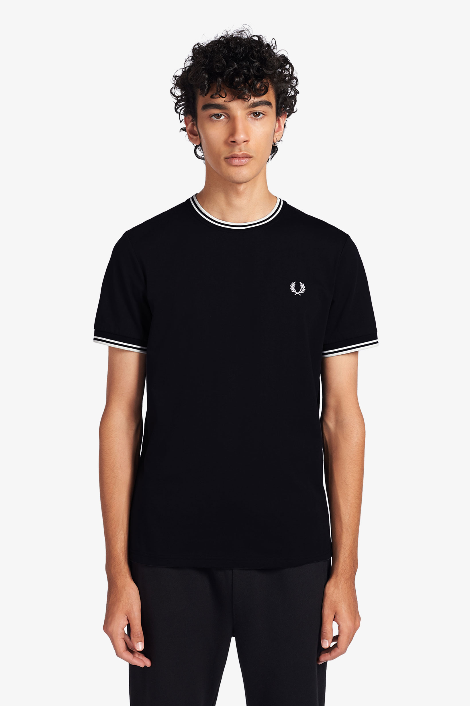 Fred Perry - TWIN TIPPED T-SHIRT - Black