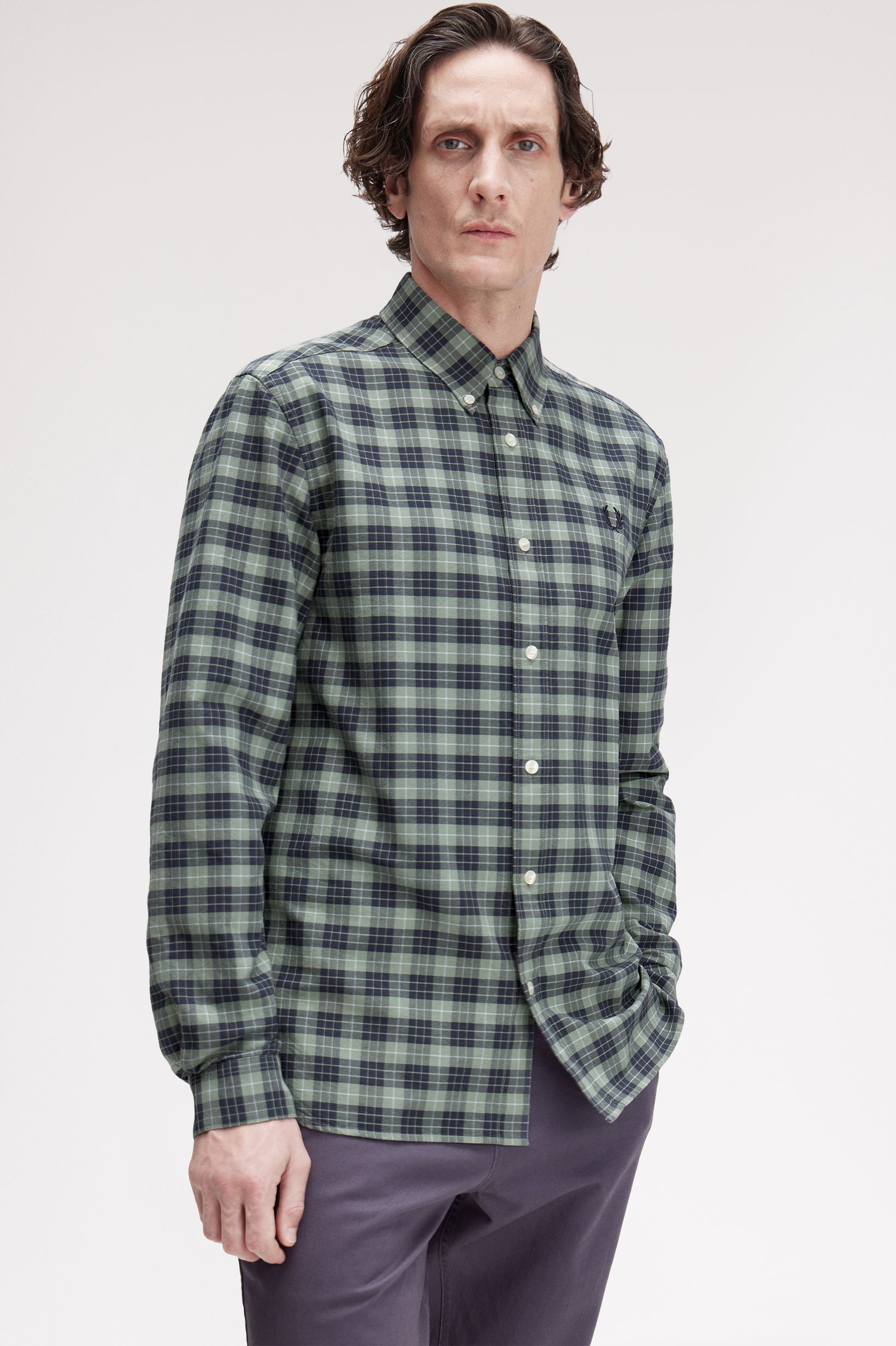 Fred Perry - TARTAN OXFORD SHIRT - Bayleaf