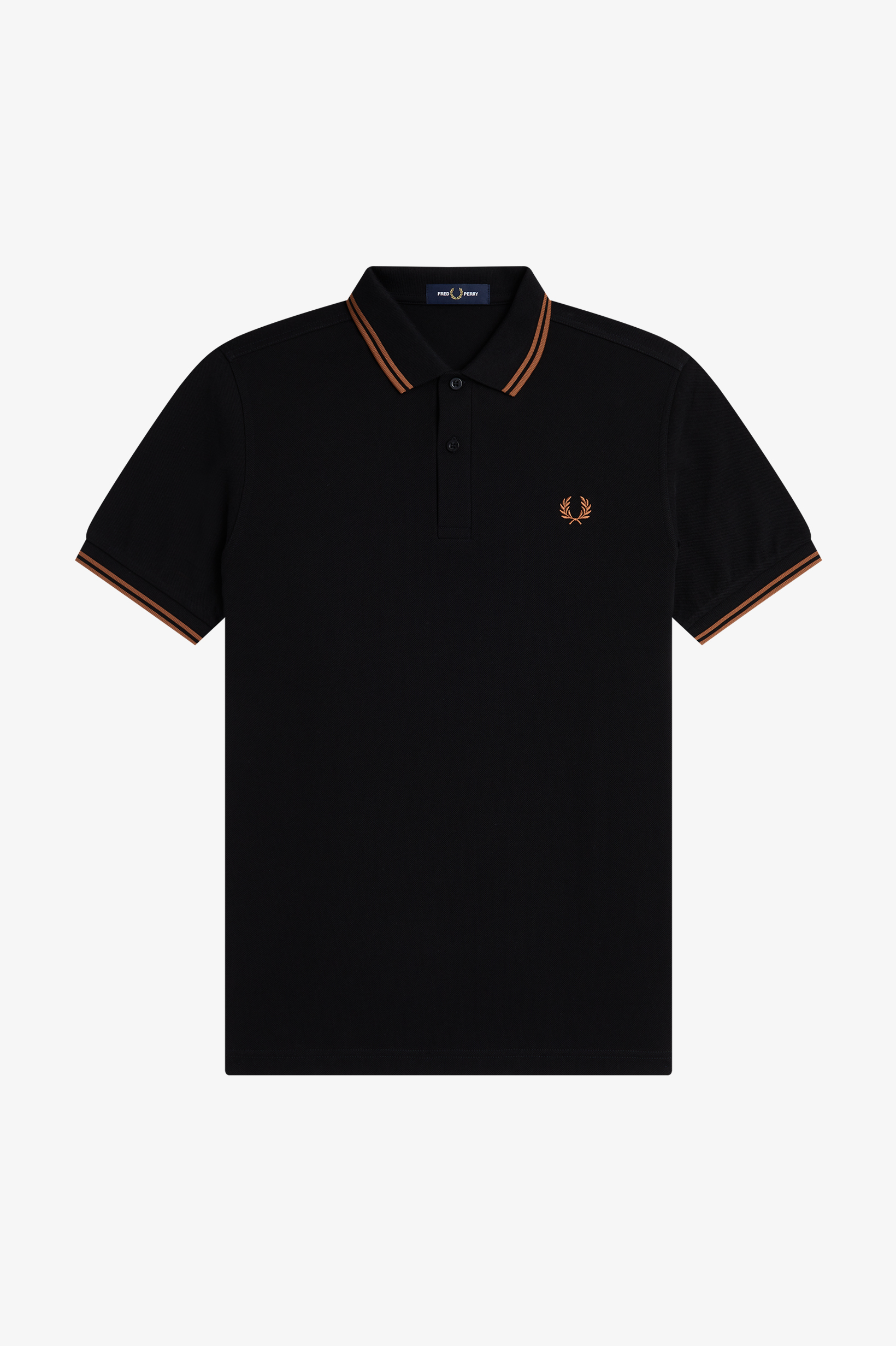 Fred Perry - TWIN TIPPED POLO SHIRT - Black/Nutflake