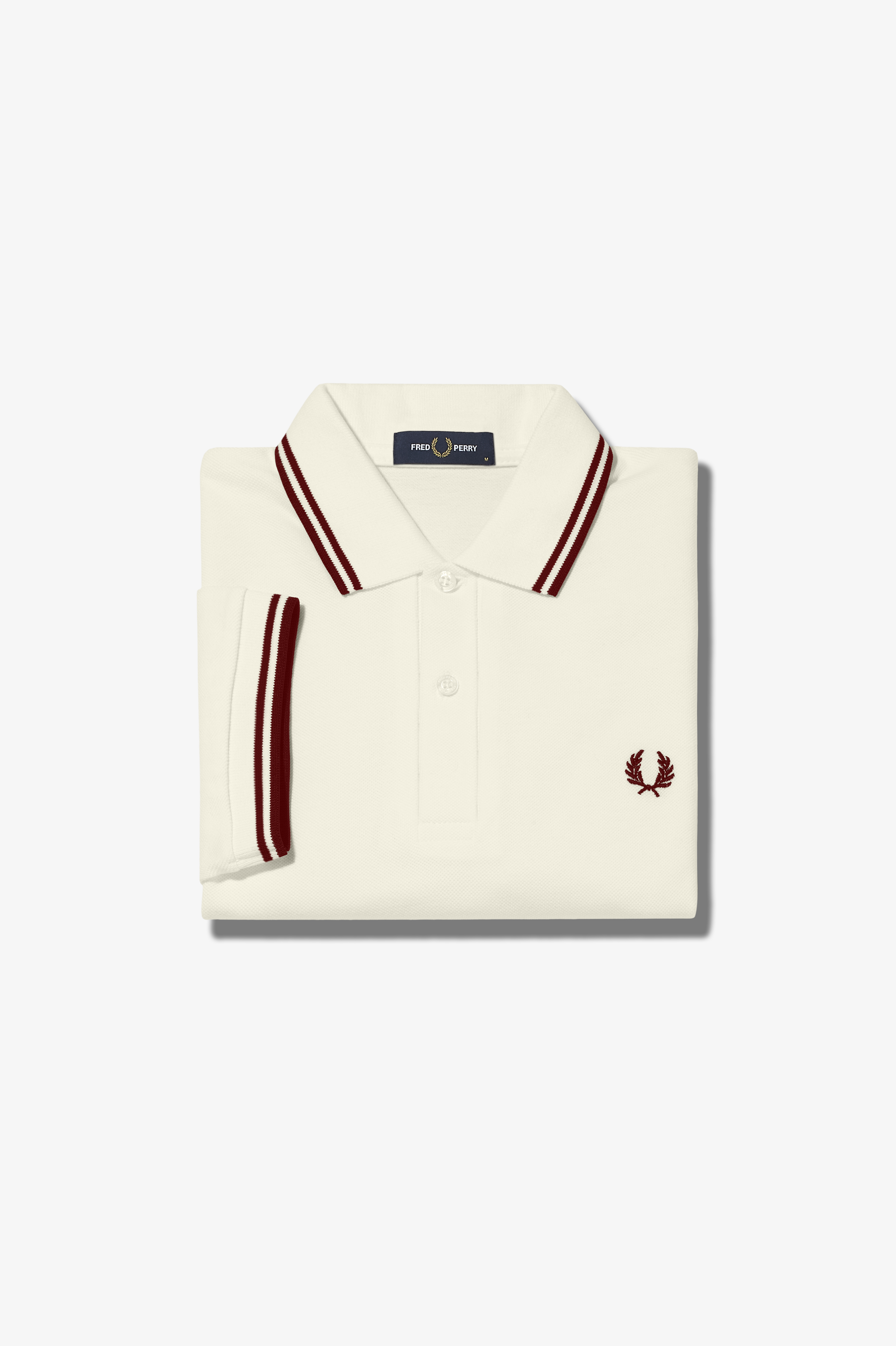 Fred Perry - TWIN TIPPED POLO SHIRT - Ecru/Ox Blood