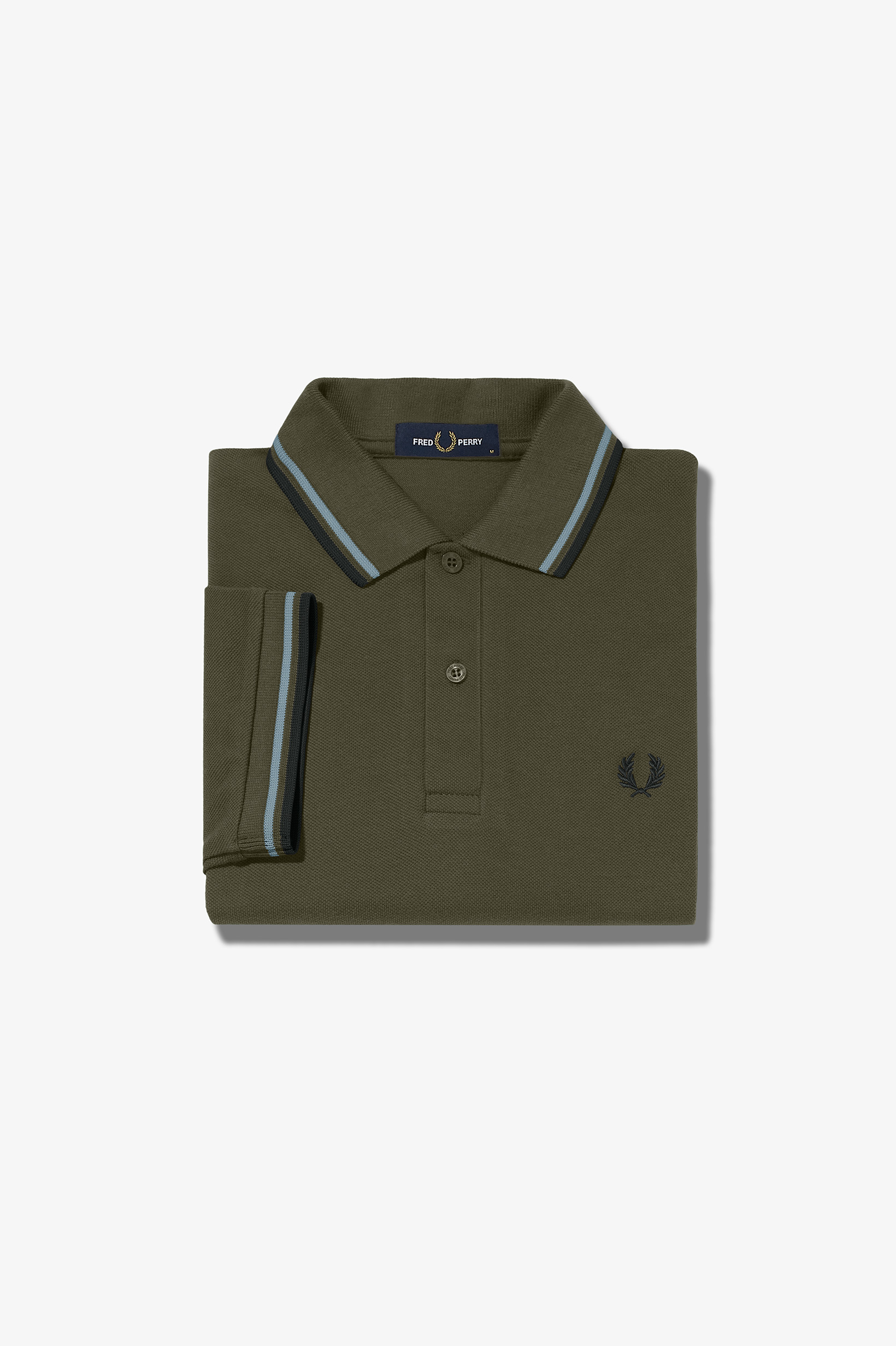 Fred Perry - TWIN TIPPED POLO SHIRT - Uniform Green/Light Ice/Night Green Fred Perry - TWIN TIPPED POLO SHIRT - Uniform Green/Light Ice/Night Green