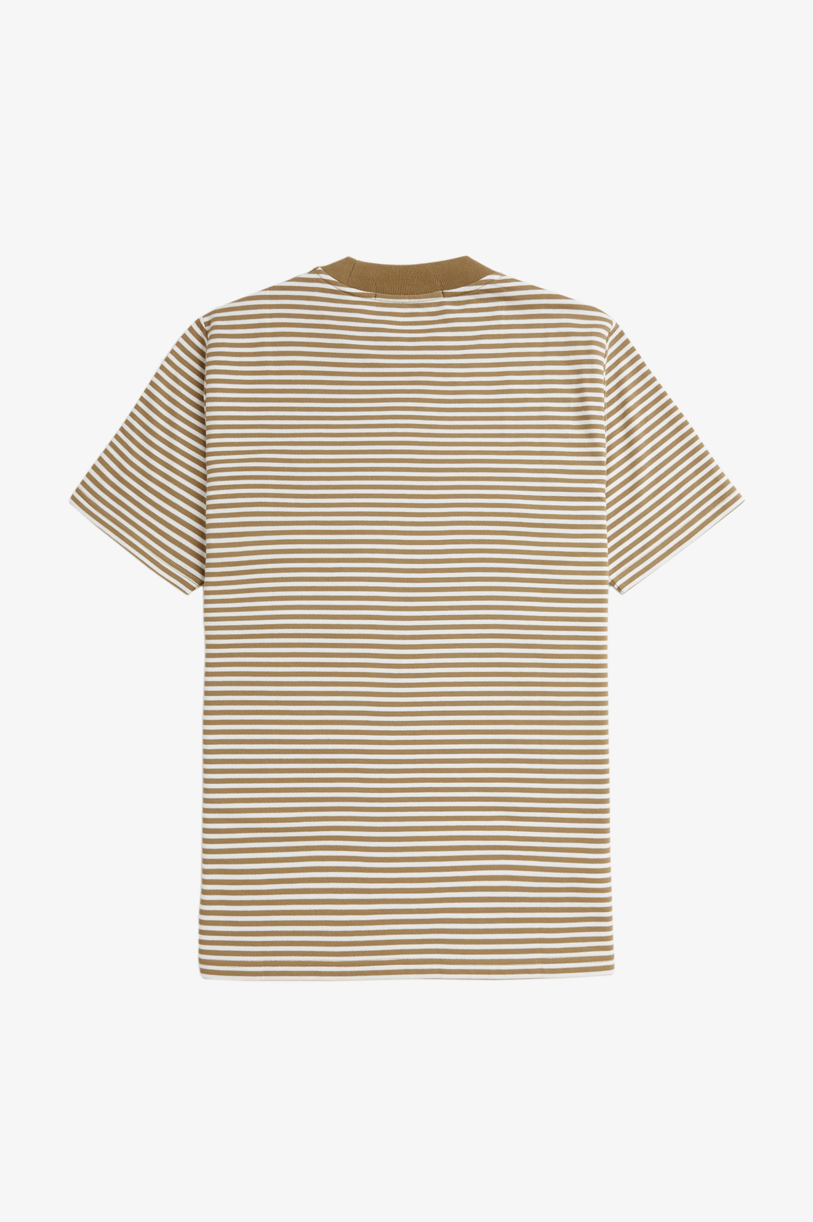 Fred Perry - FINE STRIPE HEAVY WEIGHT TEE - Snow White/Warm Stone