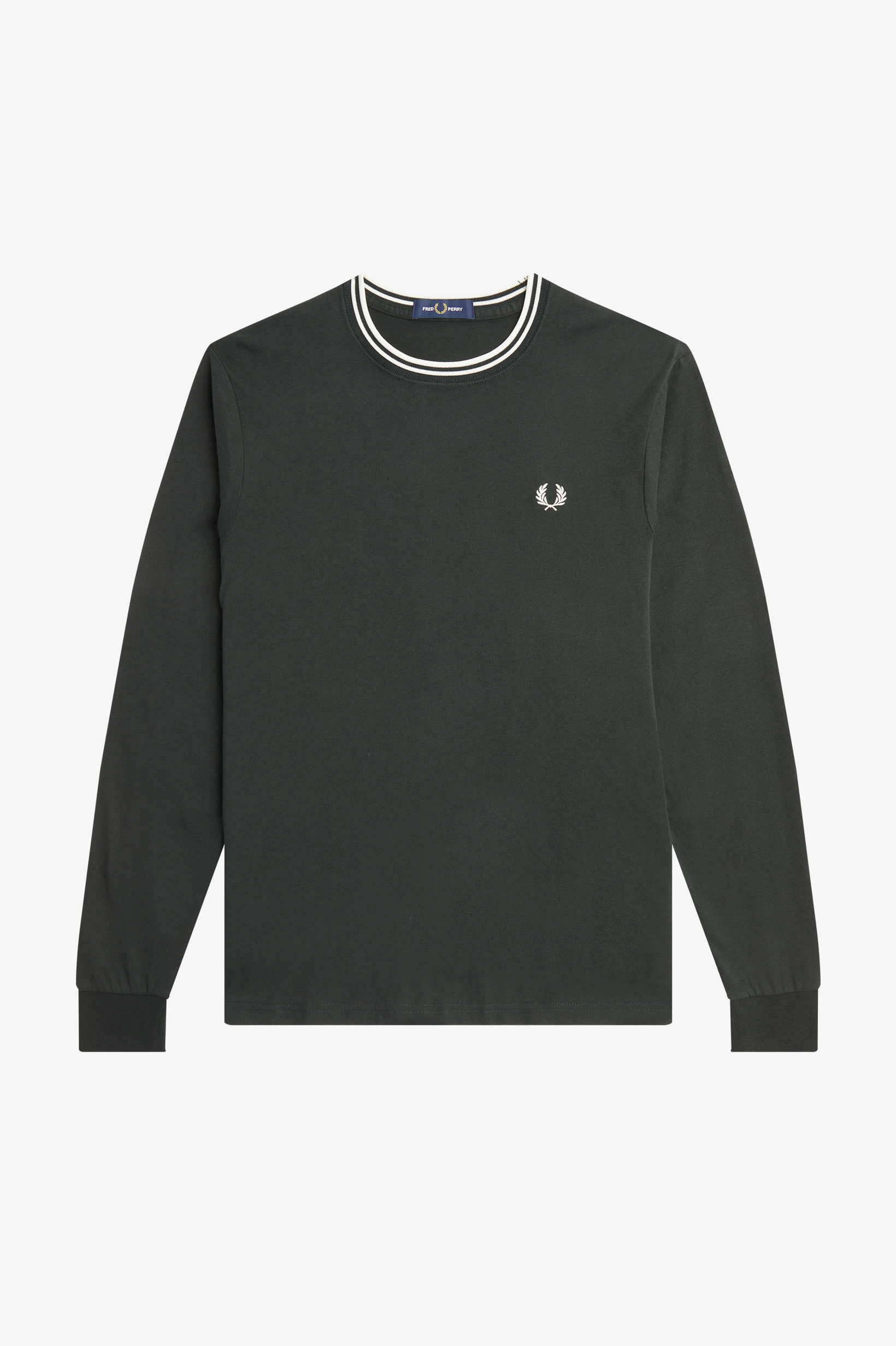 Fred Perry - TWIN TIPPED L/S T-SHIRT - Night Green