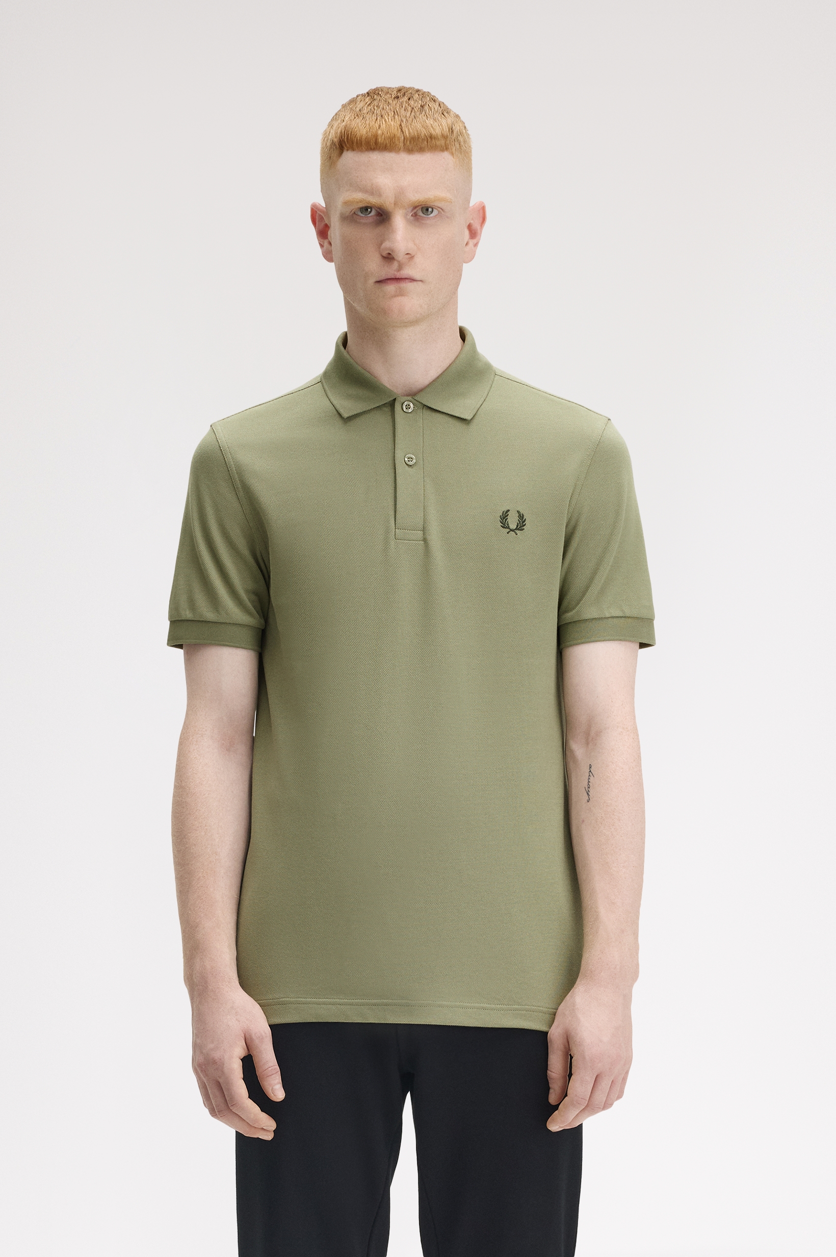 Fred Perry - PLAIN FRED PERRY SHIRT - Olive Mint / Night Green