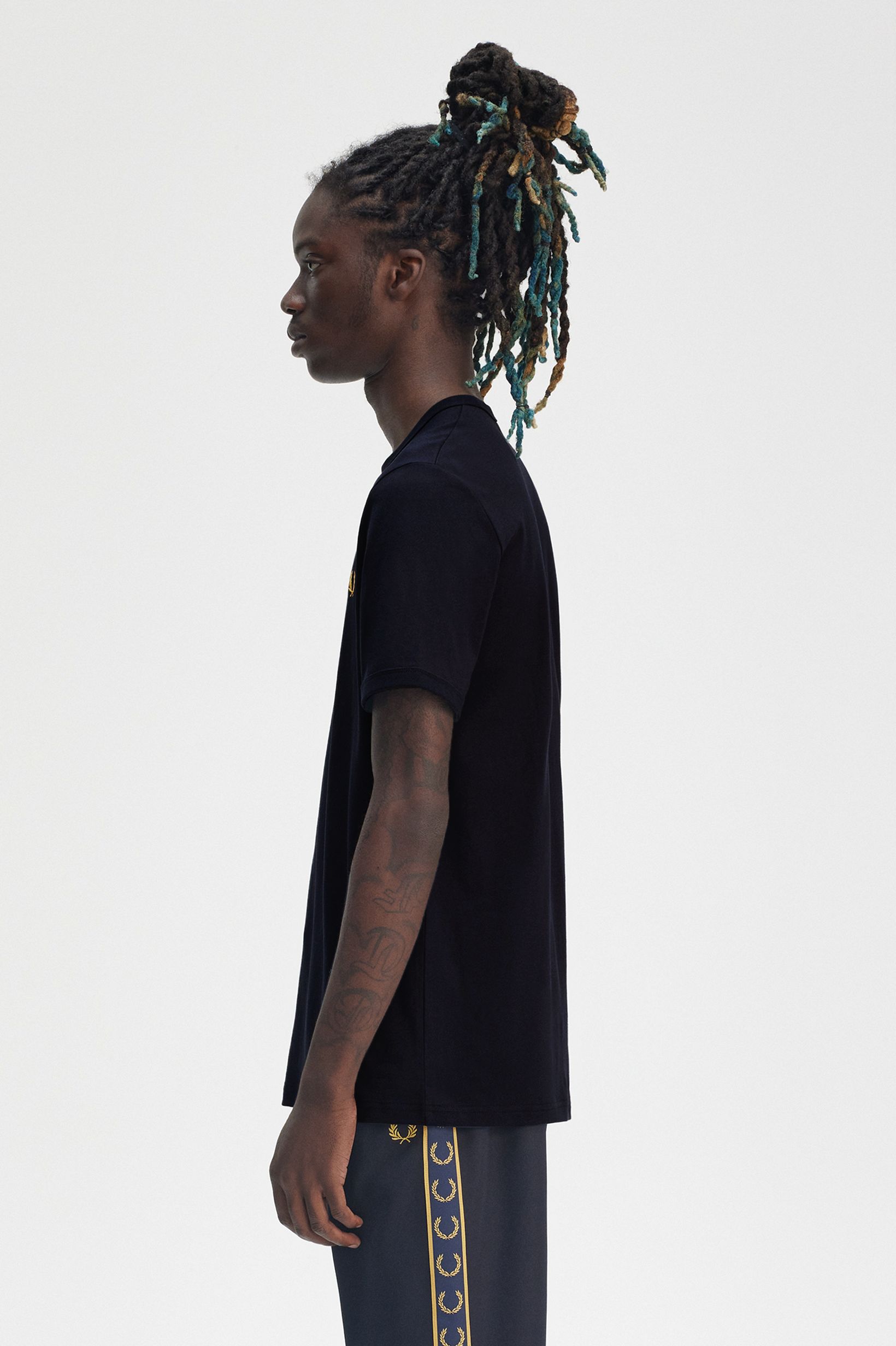 Fred Perry - RINGER T-SHIRT - Navy/Honeycomb Fred Perry - RINGER T-SHIRT - Navy/Honeycomb