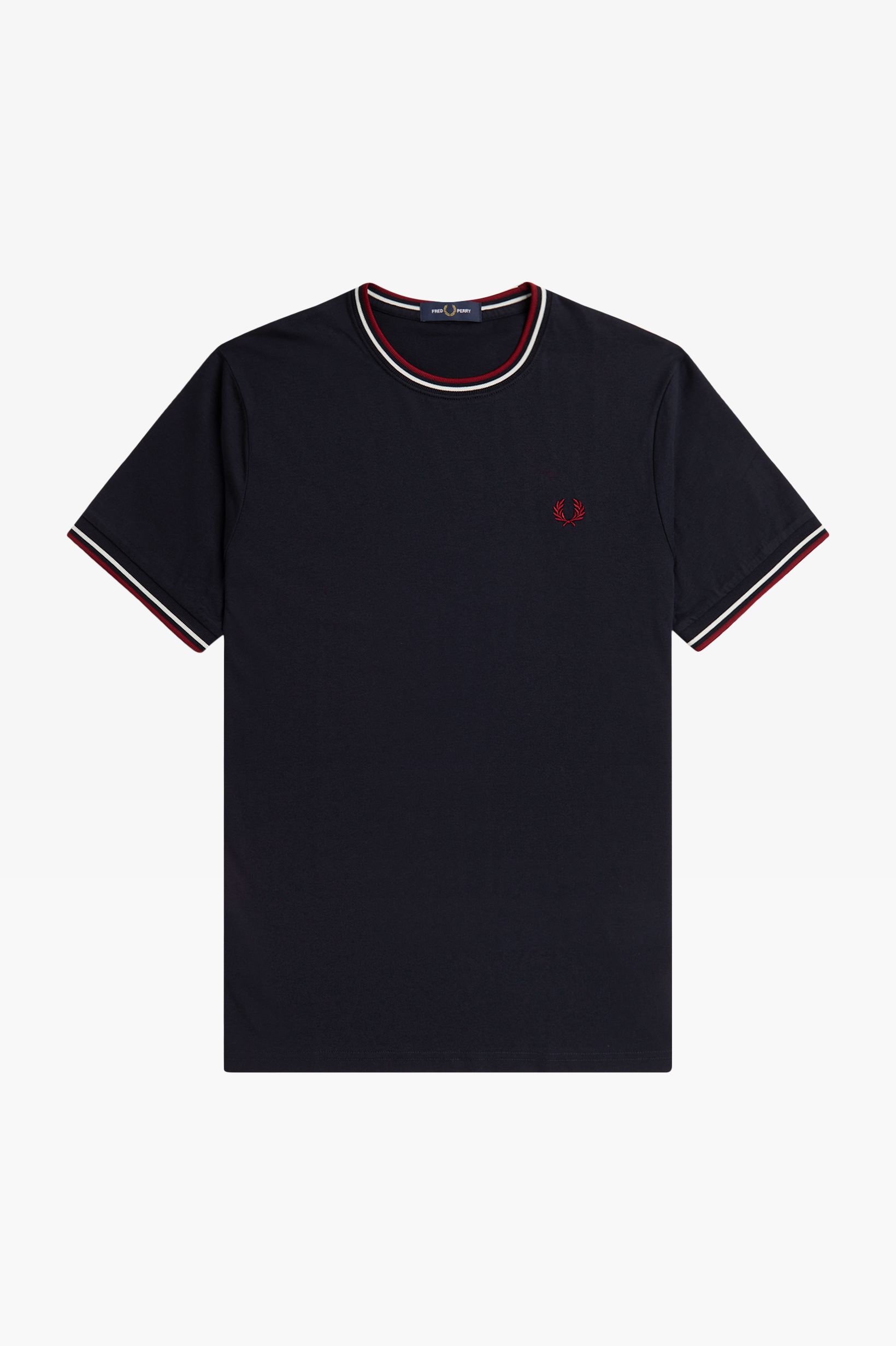 Fred Perry - TWIN TIPPED T-SHIRT - Navy/Snow White/Burnt Red