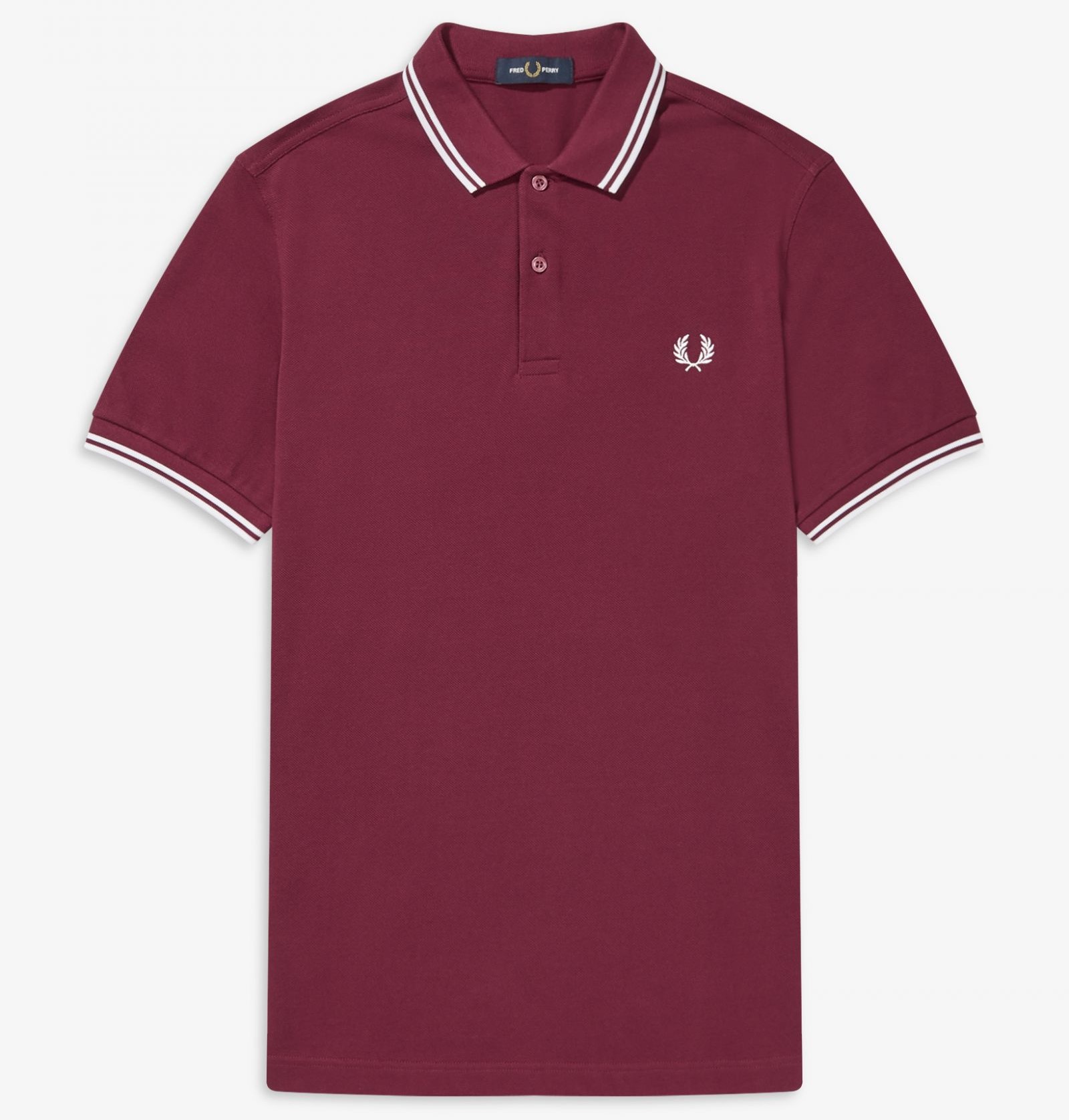 Fred Perry - TWIN TIPPED POLO SHIRT - Port/White/White